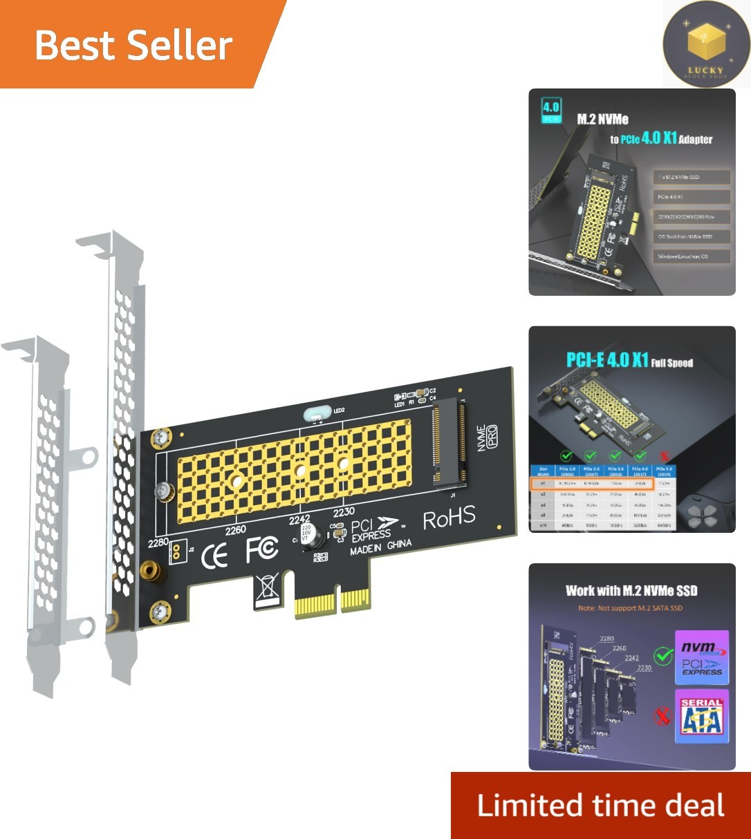 M.2 NVMe to PCIe X1 Adapter with Tech Support - Ideal for System Upgrades