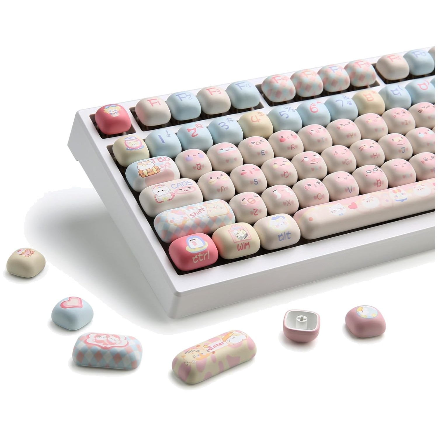 Pink Ice Cream MOG Profile Dye-Sub PBT Keycaps Set