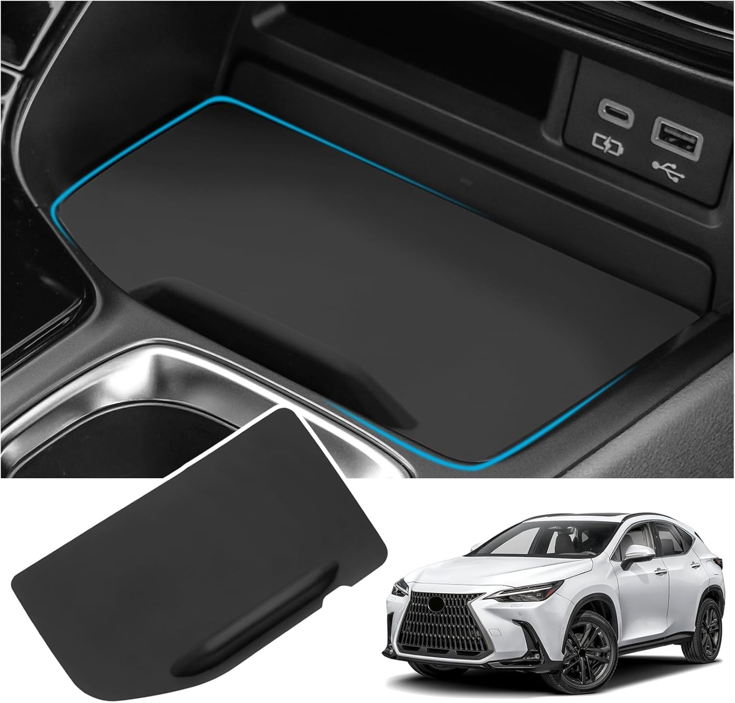 Wireless Charging Anti-Slip Mat Compatible with Lexus 2022-2026 NX NX250/NX350/N