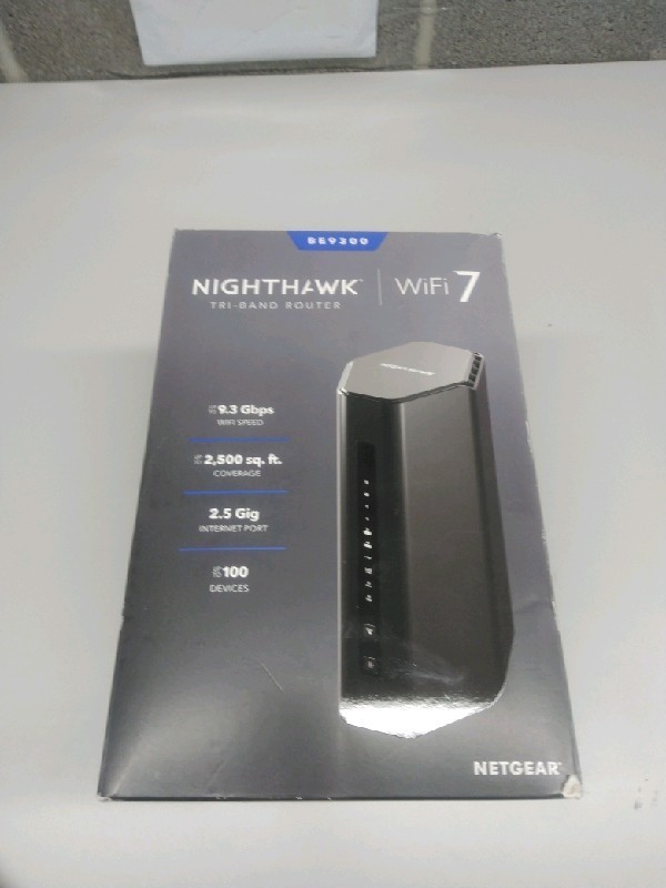 Netgear Nighthawk BE9300-1AZPAS BE9300 WiFi 7 Router Black Tri-Band 9300 Mbps