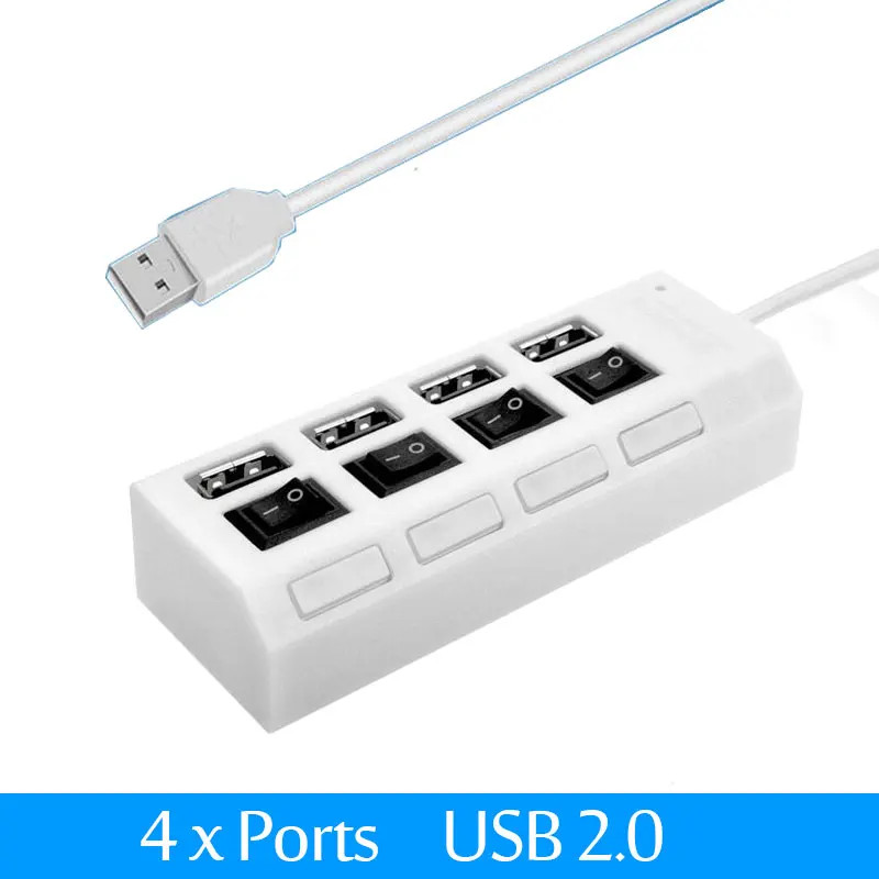 USB 2.0 Hub USB Hub 2.0 Multi USB Splitter Hub Use Power Adapter 4/7 Port