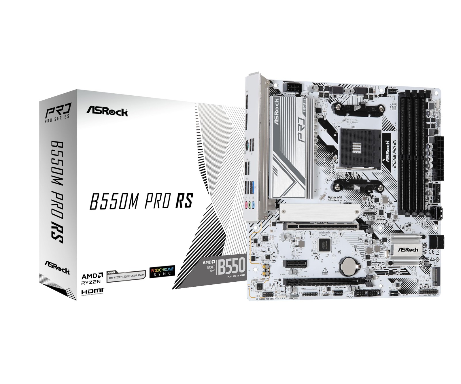 ASRock B550M Pro RS AM4 Micro ATX Motherboard AMD Ryzen 5000 B550 DDR4 HDMI