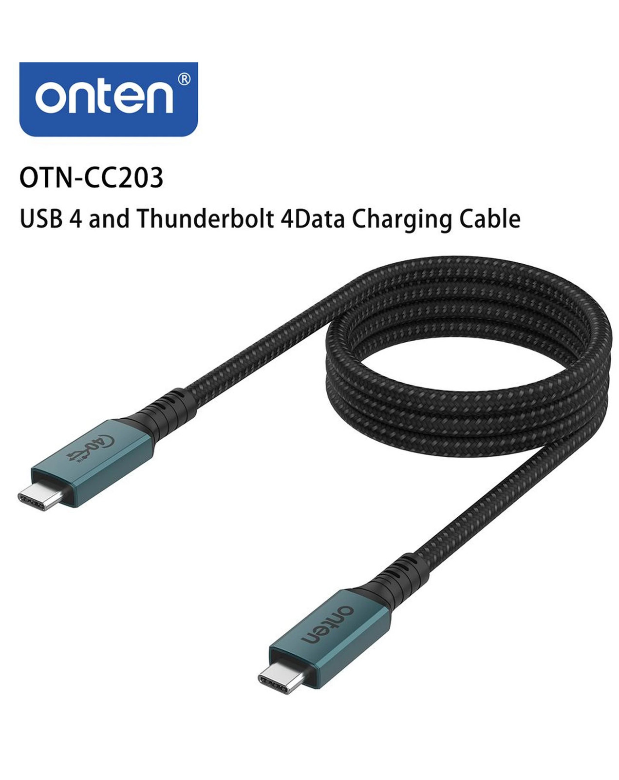 Onten USB 4 USB C-C Charging Data Cable 40gbps (5ft) (100W)