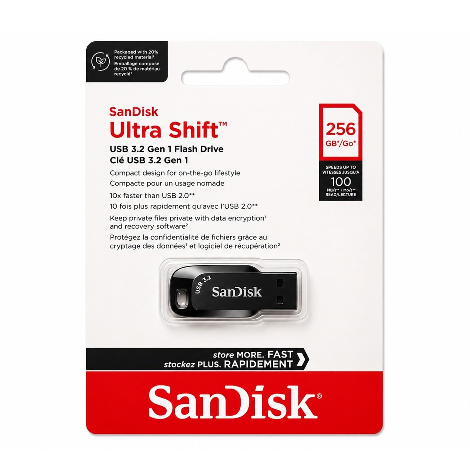 SanDisk Ultra Shift USB 3.0 Flash Drive 256GB