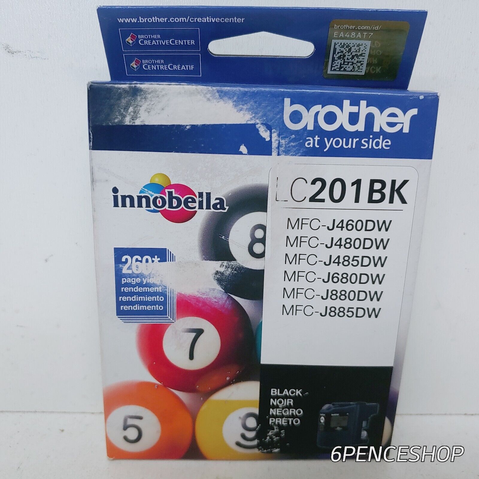 *Imperfect Box Exp. 09/2022* Brother LC201BK  Black Ink Cartridge