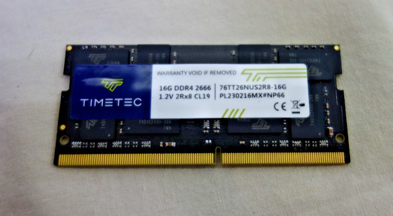 Timetec DDR4 SO-DIMM 16GB 2666MHz 260-Pin RAM 76TT26NUS2R8-16G PL230216MX#NP66