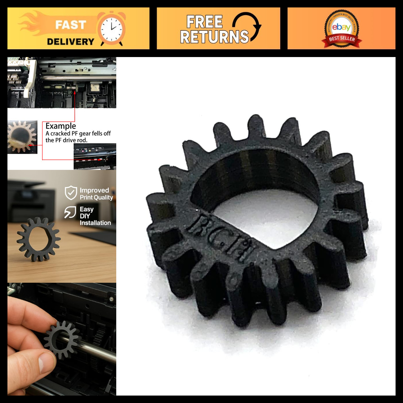 Paper Feed Gear Replacement for OfficeJet Pro 6900 Series - Fix Carriage Jam & S