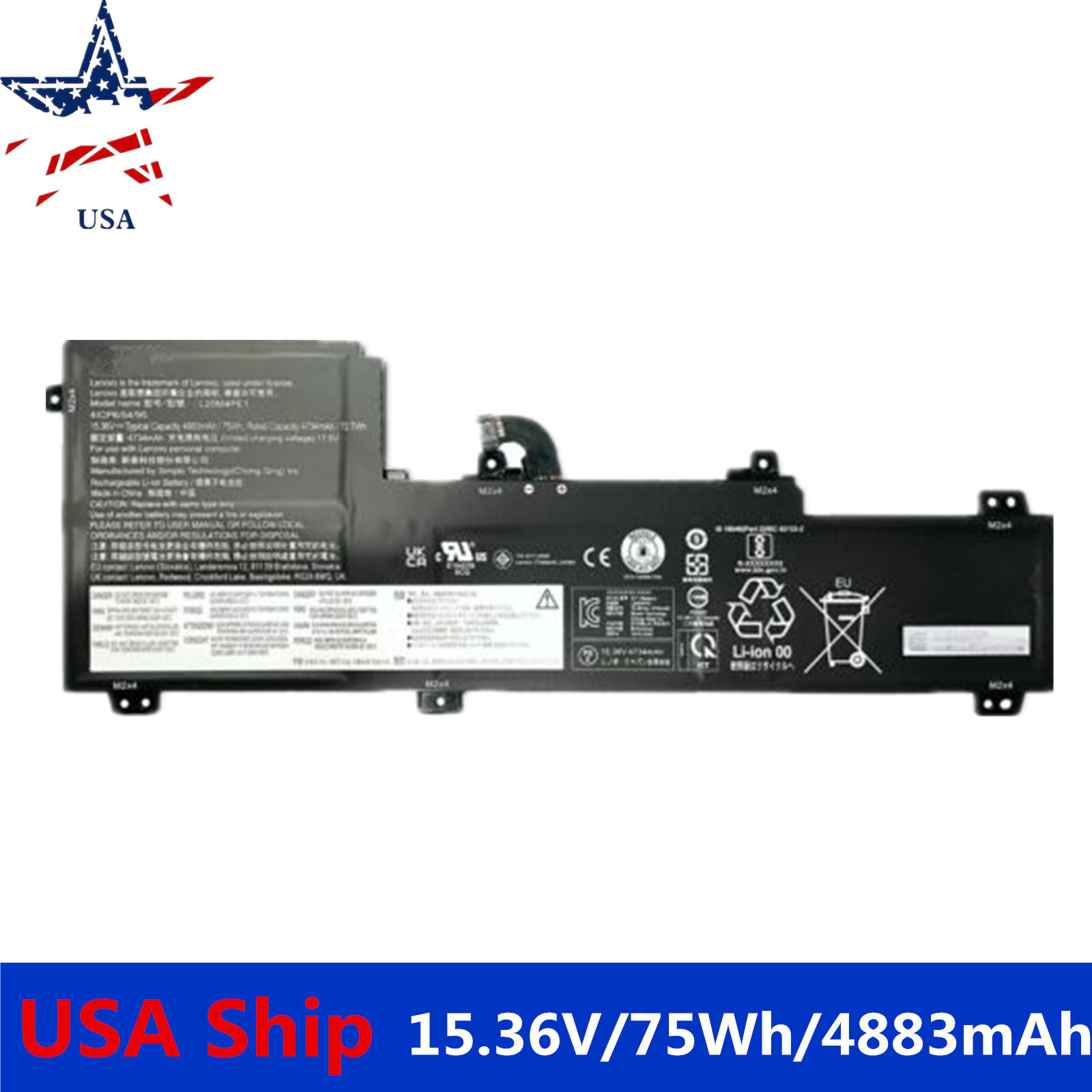 Replacement L20M4PE1 L20L4PE1 L20C4PE1 Battery for Lenovo IdeaPad 5 Pro 16ACH6