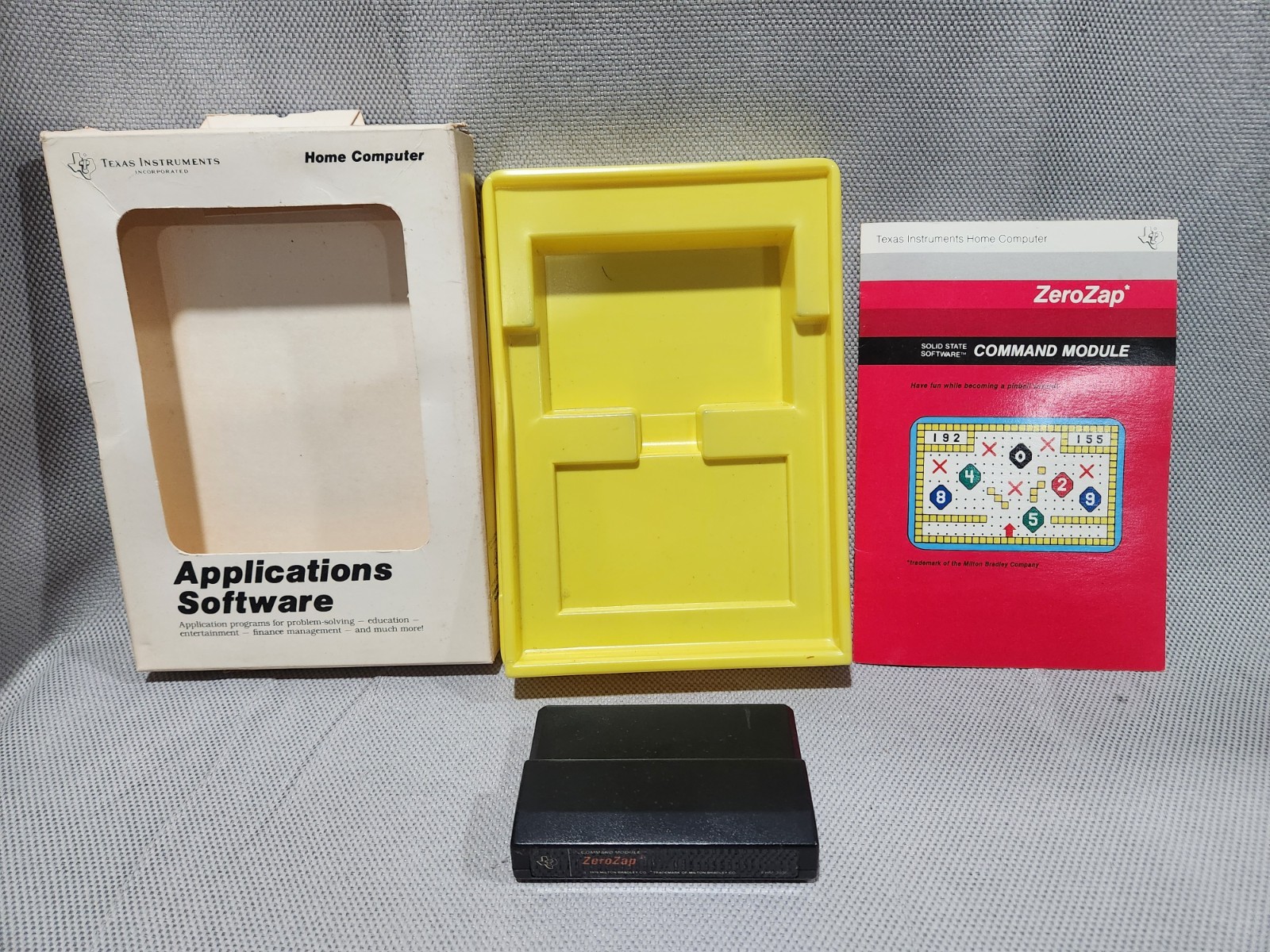CIB Complete In Box NOS TI 99-4a Home Computer ZERO ZAP SS Cartridge Rare