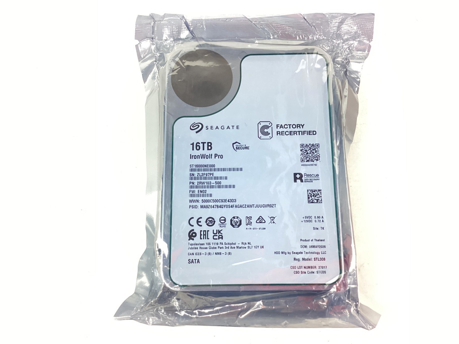 Seagate IronWolf Pro 16TB 3.5" SATA 6Gb/s 7.2K 256MB HDD - ST16000NE000