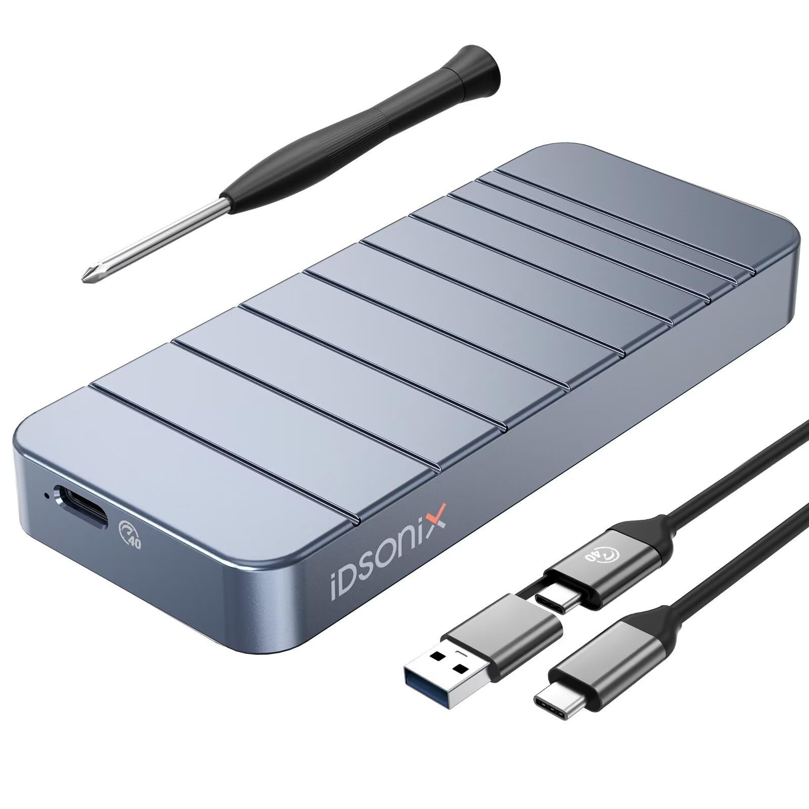 iDsonix 40Gbps M.2 NVMe PCIe SSD Enclosure Adapter, PCIe 4.0 NVMe to USB 4.0 ...