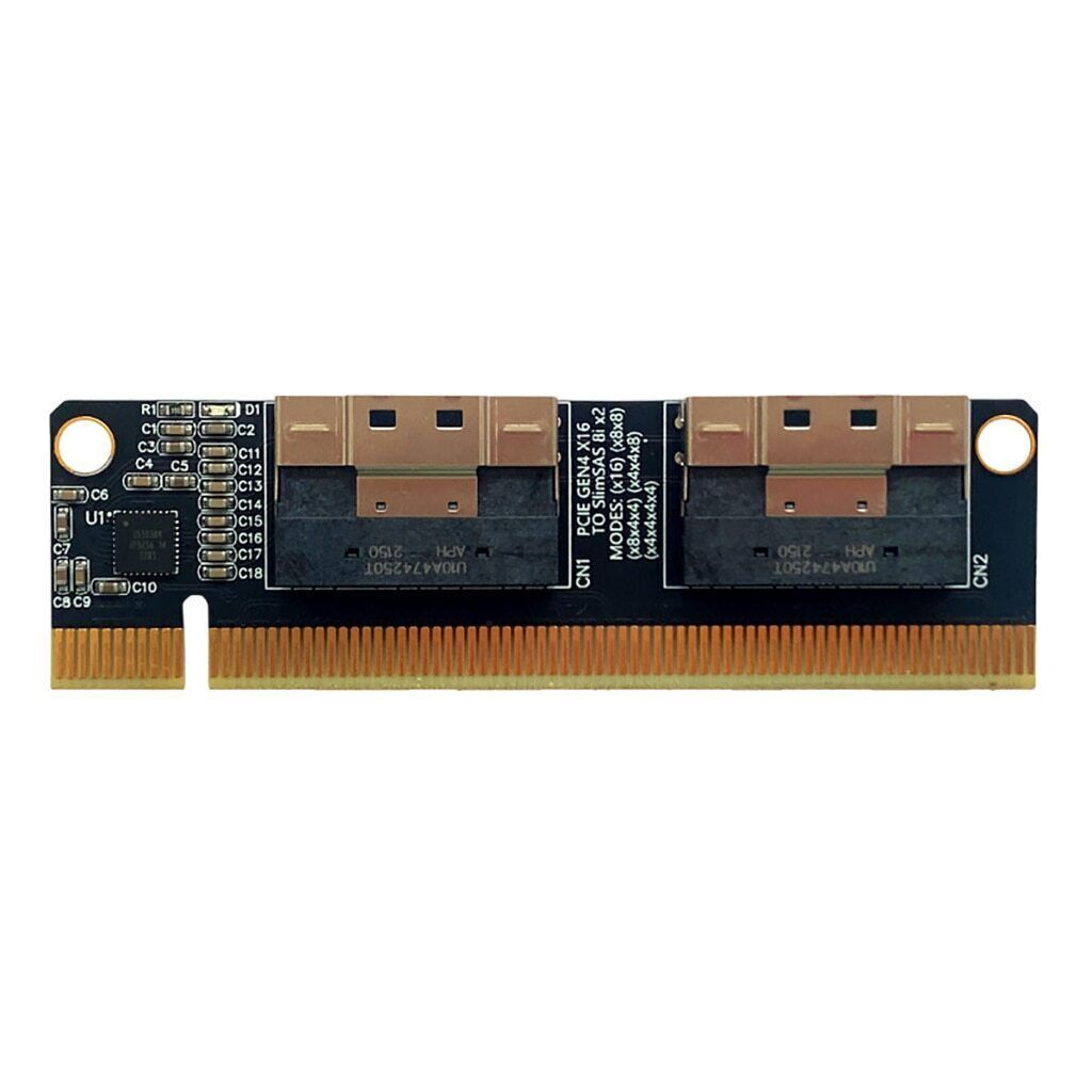 US STOCK PCIe 4.0 x16 To 4 Port NVMe-Expansion Card PCI-E 4.0 16xTo SlimSAS 8i