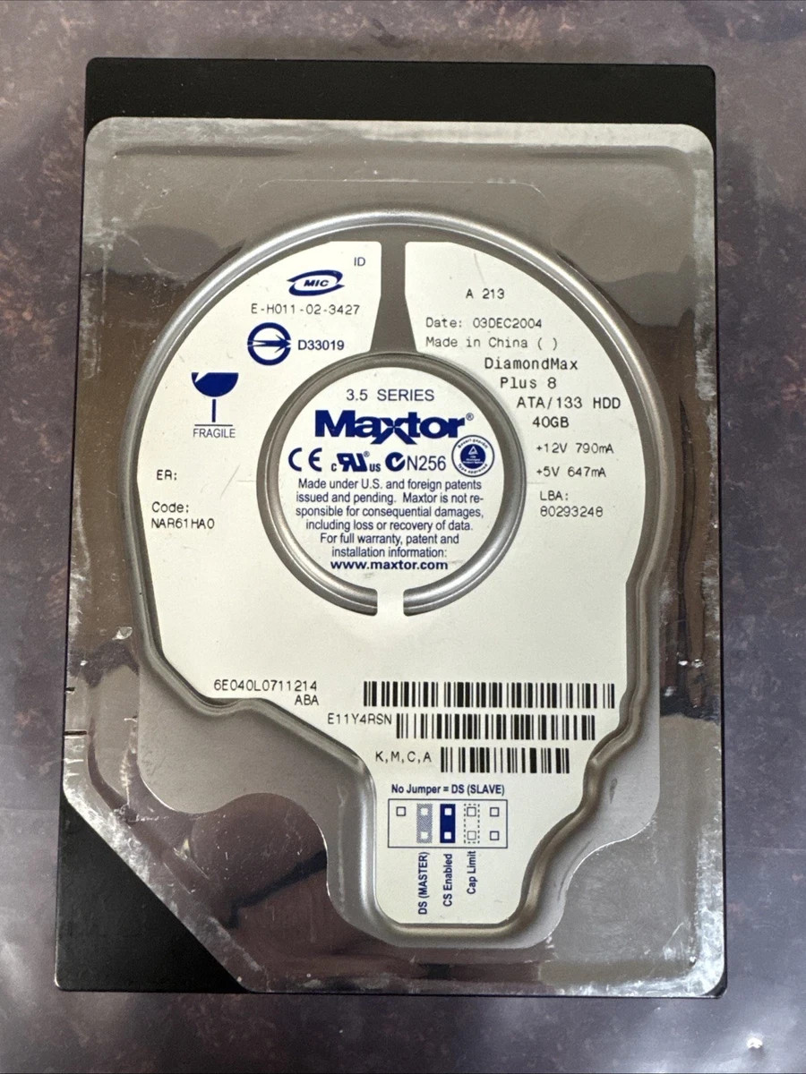 Maxtor DiamondMax Plus 8 ATA/133 HDD, 20GB - Tested (C12)