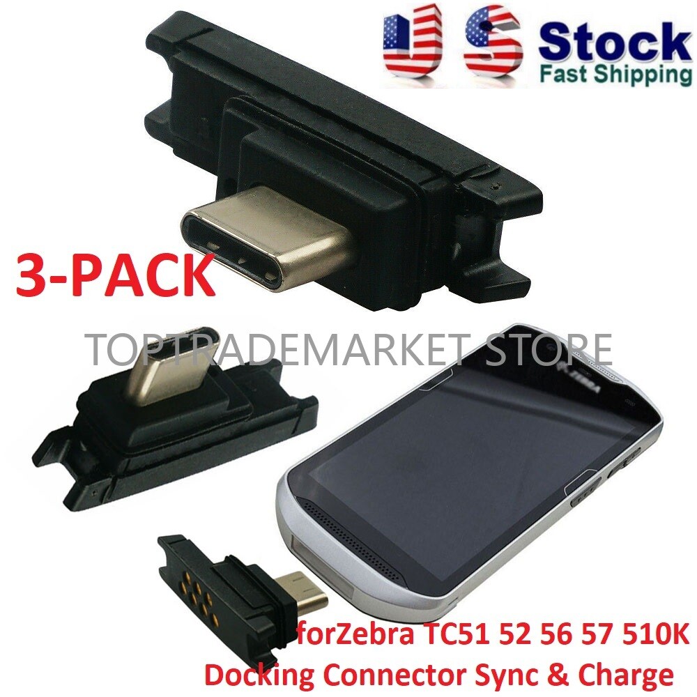 US 3PCS New Docking Connector Sync & Charge for Zebra TC51 TC52 TC56 TC57 TC510K