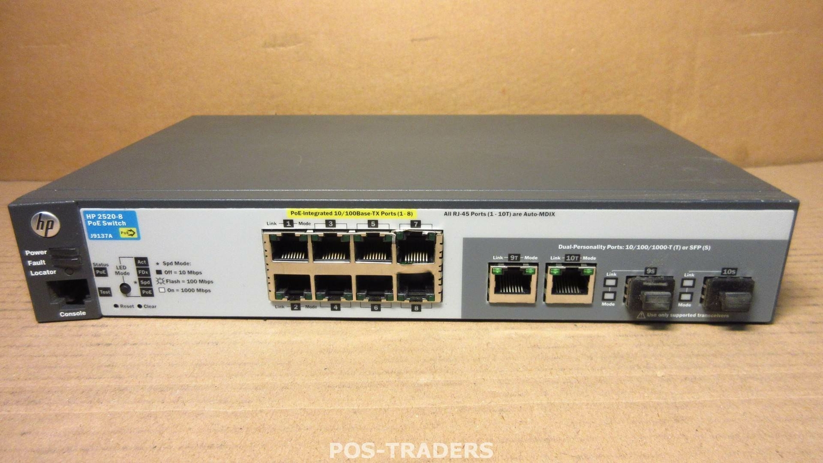 HP J9137A ProCurve 2520-8-PoE Managed Switch 8x 10/100 PoE + 2x GB -DAMAGED PORT
