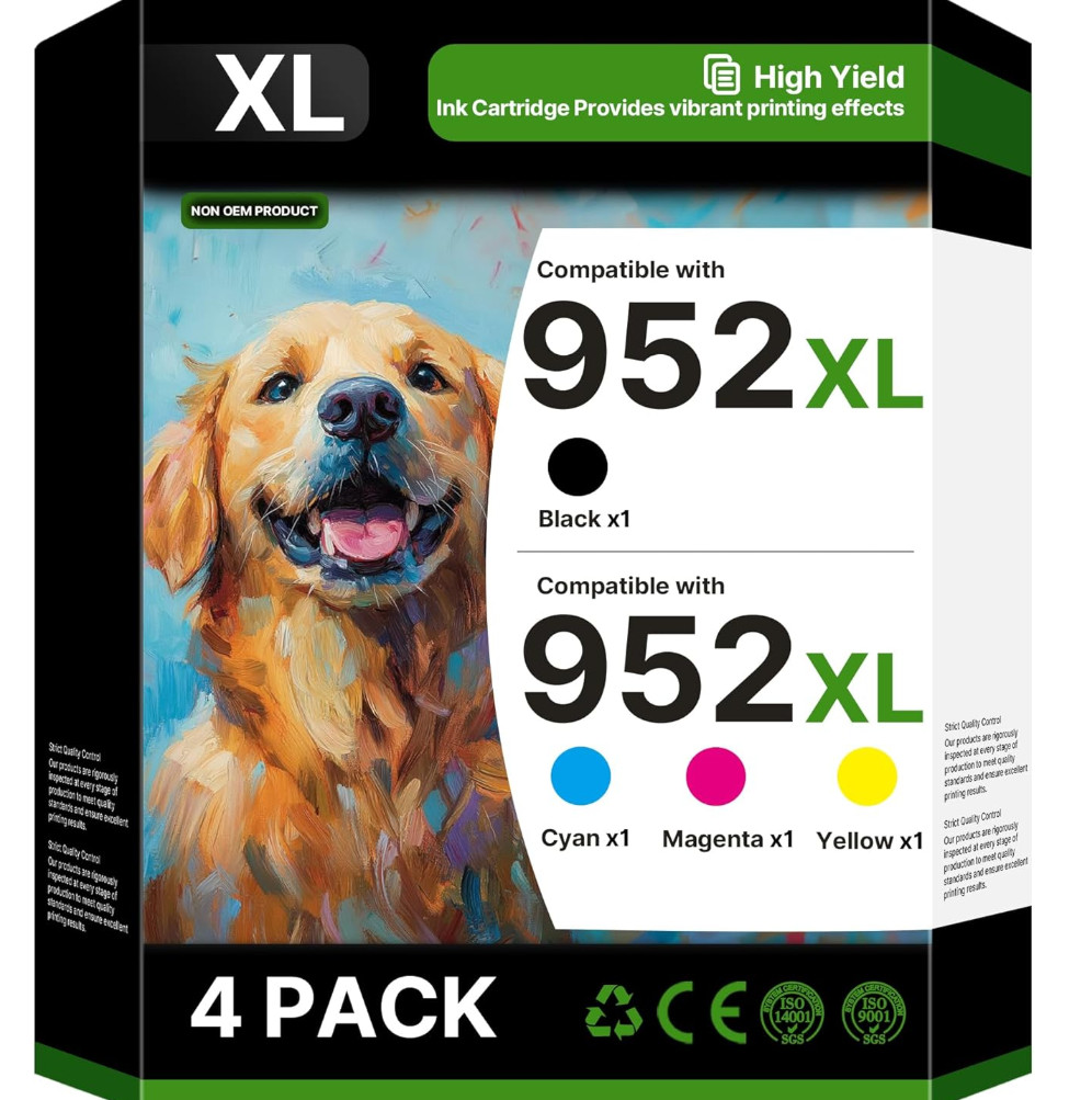 952XL Ink Cartridges Combo Pack Compatible HP OfficeJet Pro 4 Pack B C M Y