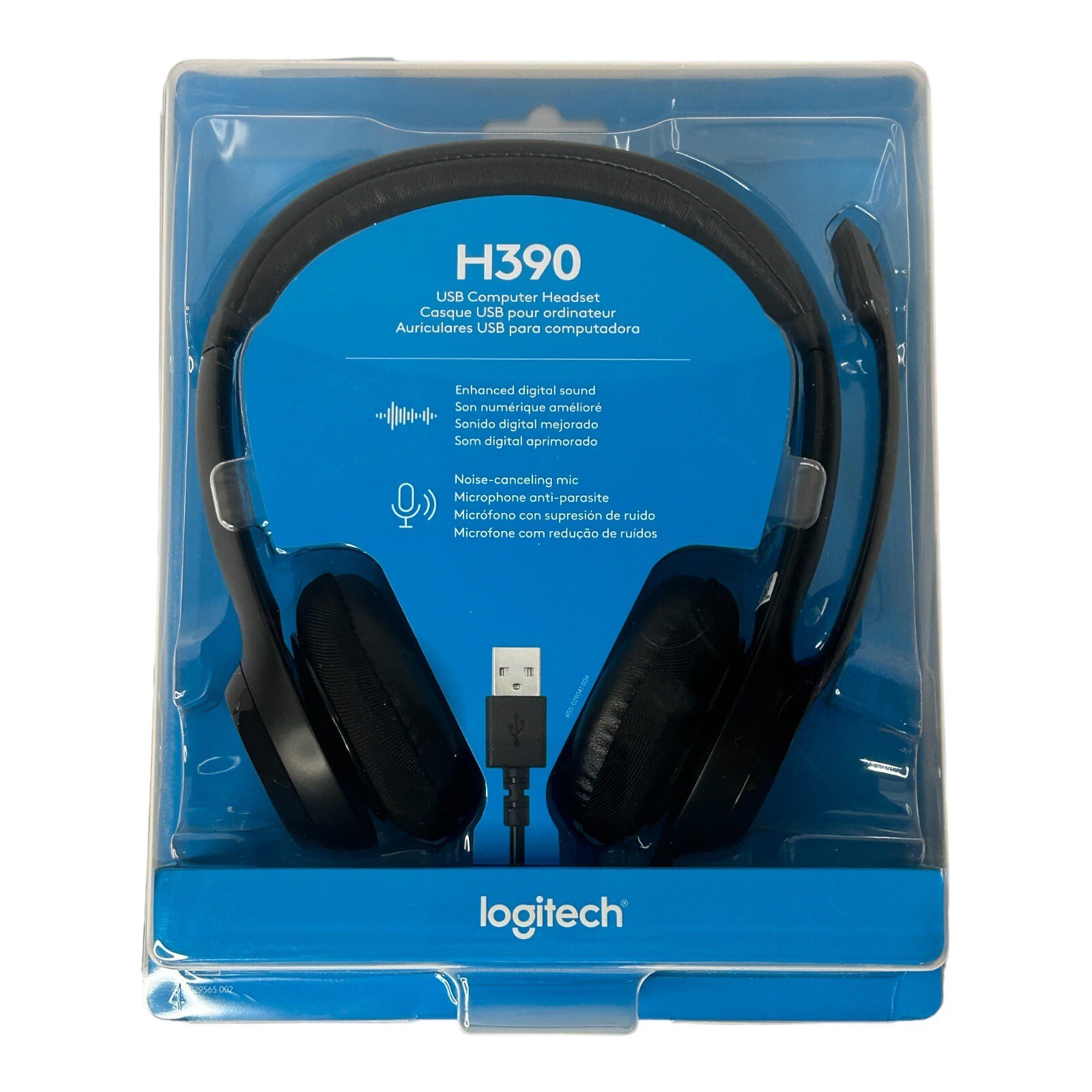 Logitech H390 Over-Head Comfort USB Headphones Noise-Canceling Microphone NIP