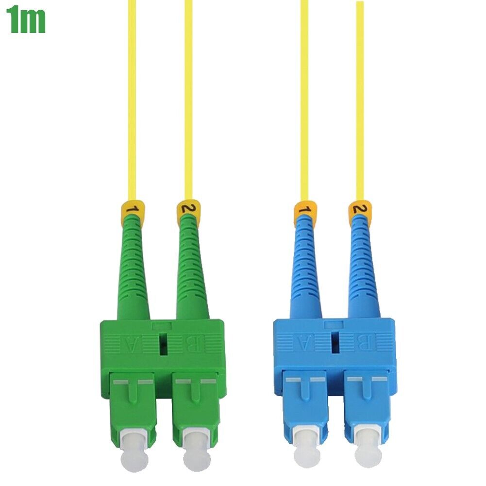 1 2 3 5M SC UPC to SC APC Fiber Optic 9/125 Duplex Single Mode Cable Cord Yellow