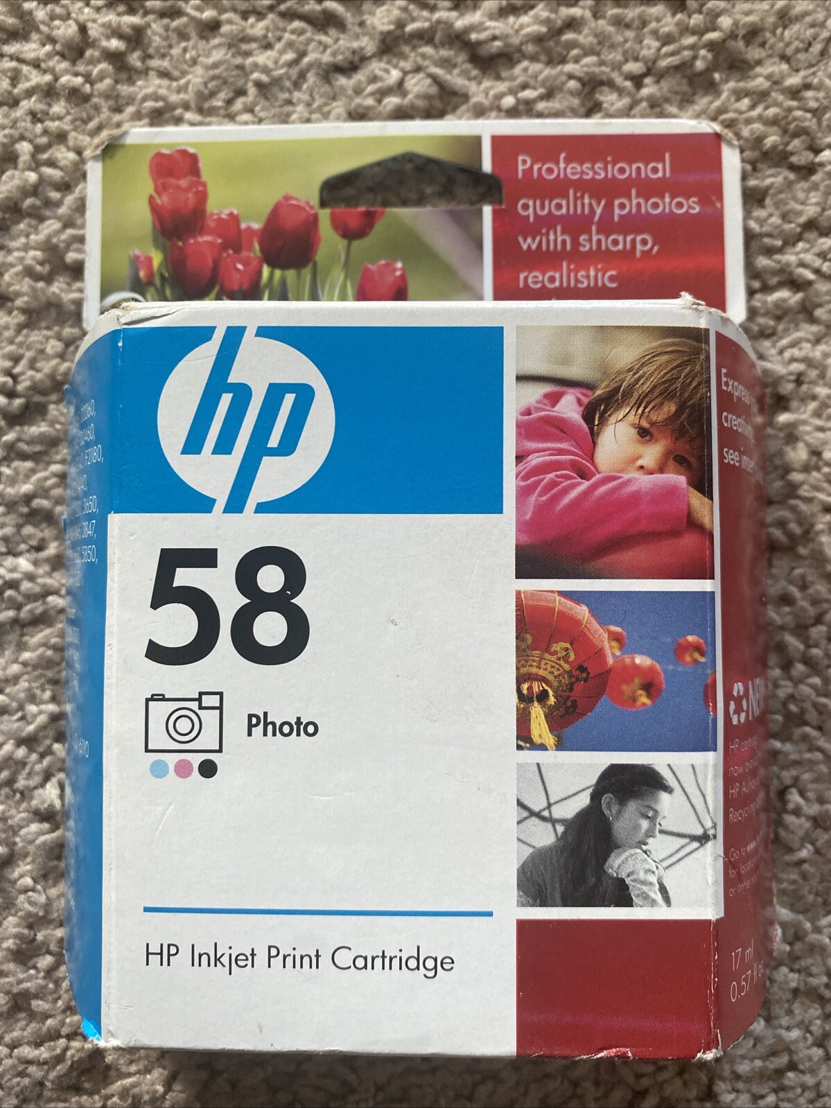 HP 58 Photo Tri-Color Ink Cartridge Expired 12/2010