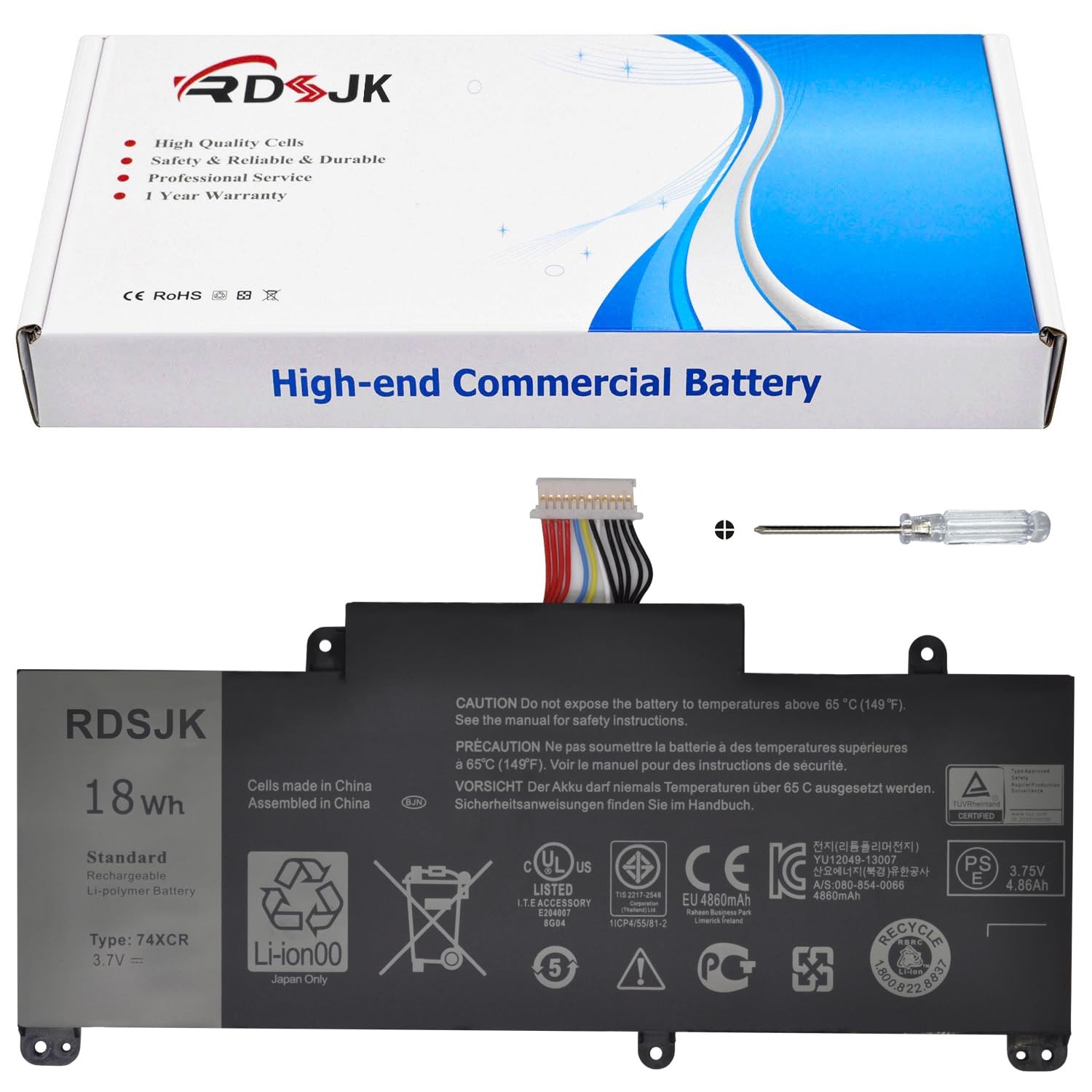 RDSJ 74XCR Laptop Battery for Dell Venue 8 Pro 5830