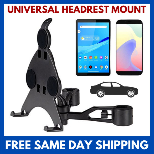 Universal Car Rear Seat Headrest Tablet/Phone Holder, Any Angle Swivel Mount