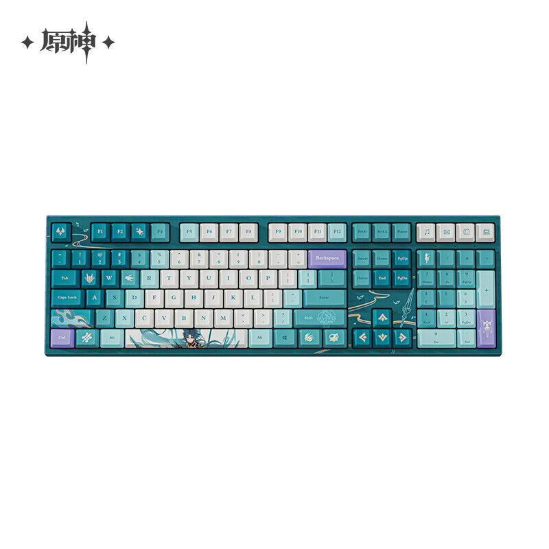Used Official Genshin Impact Xiao Theme PBT Wired Mechanical Keyboard ...