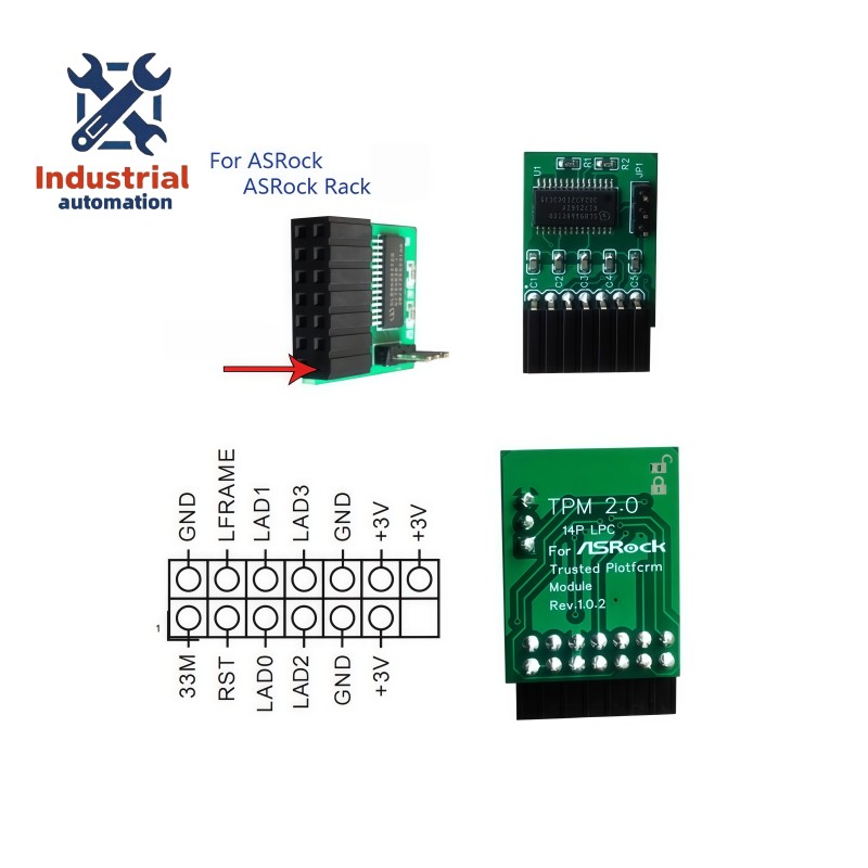 1PC NEW ASRock Rack TPM Module (14 Pin 14-1) SPI TPM 2.0 Trusted Platform