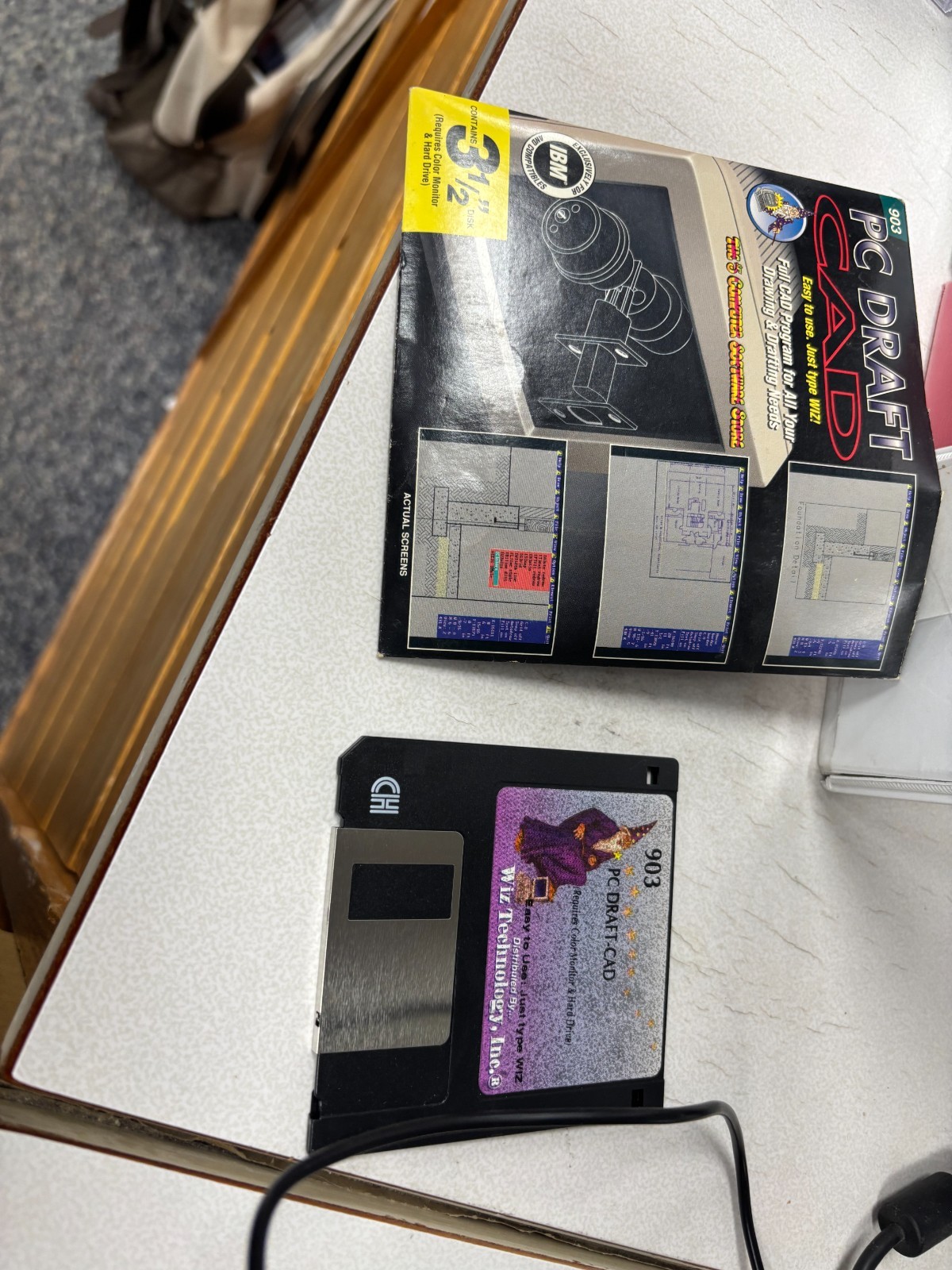 Wiz Technology Vintage 1994 PC Draft CAD Floppy Disc, 3.5” Untested AS-IS