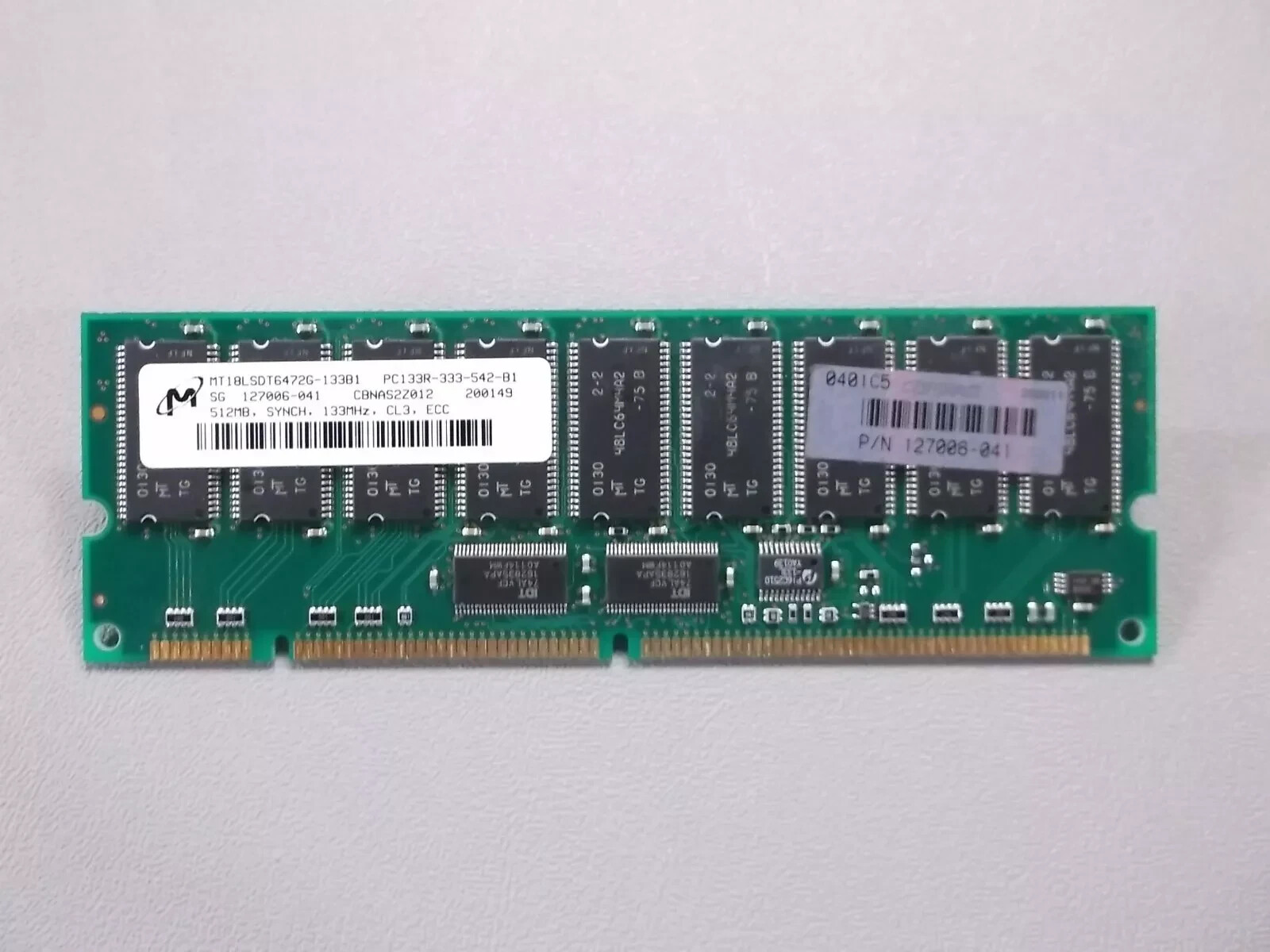 Micron 512MB PC-133 168-Pin ECC DIMM Memory Module ( 64x72 ) 512 MEGABYTE PC133