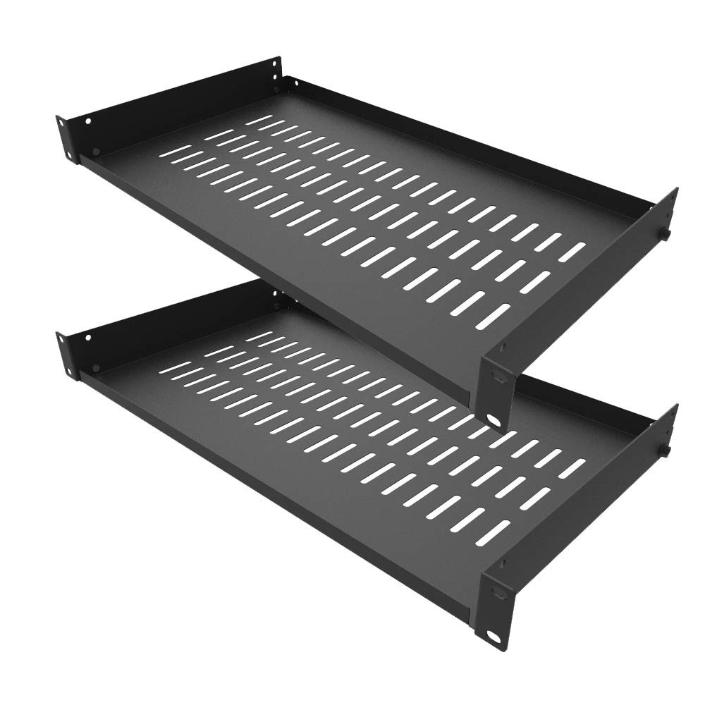 2 Pack 1U Vented Cantilever Server Rack Shelf 10" Depth