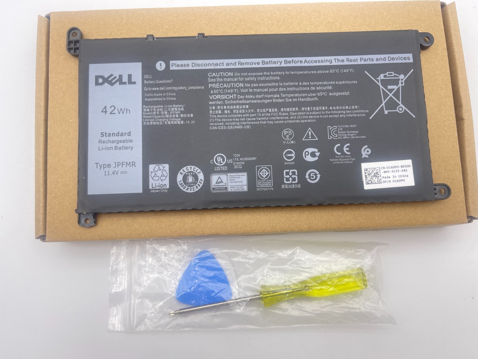 OME Genunie 42WH JPFMR For Dell Chromebook 3100 3400 5488 5493 5593 16DPH 7MTOR