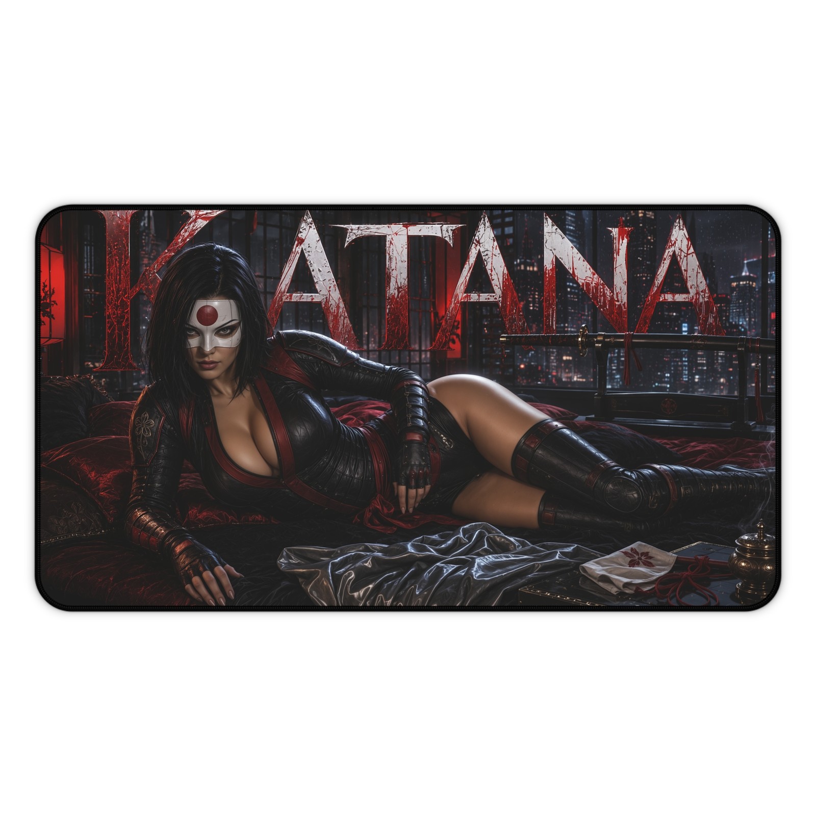 Katana Mouse Pad, DC Comics XXL Gaming Desk Mat, Samurai Heroine Pad