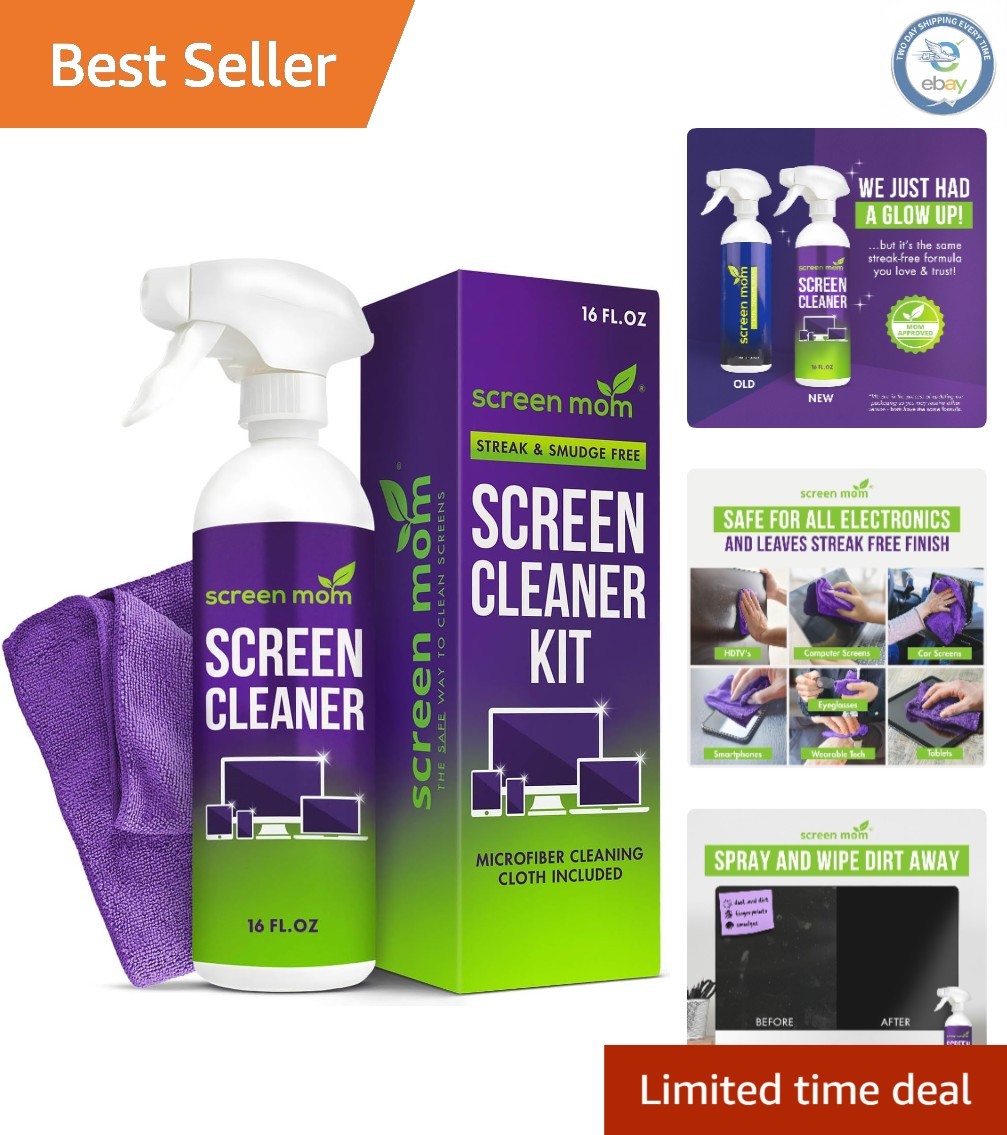 Professional-Grade 16oz Screen Cleaner Spray with Microfiber for All Devices