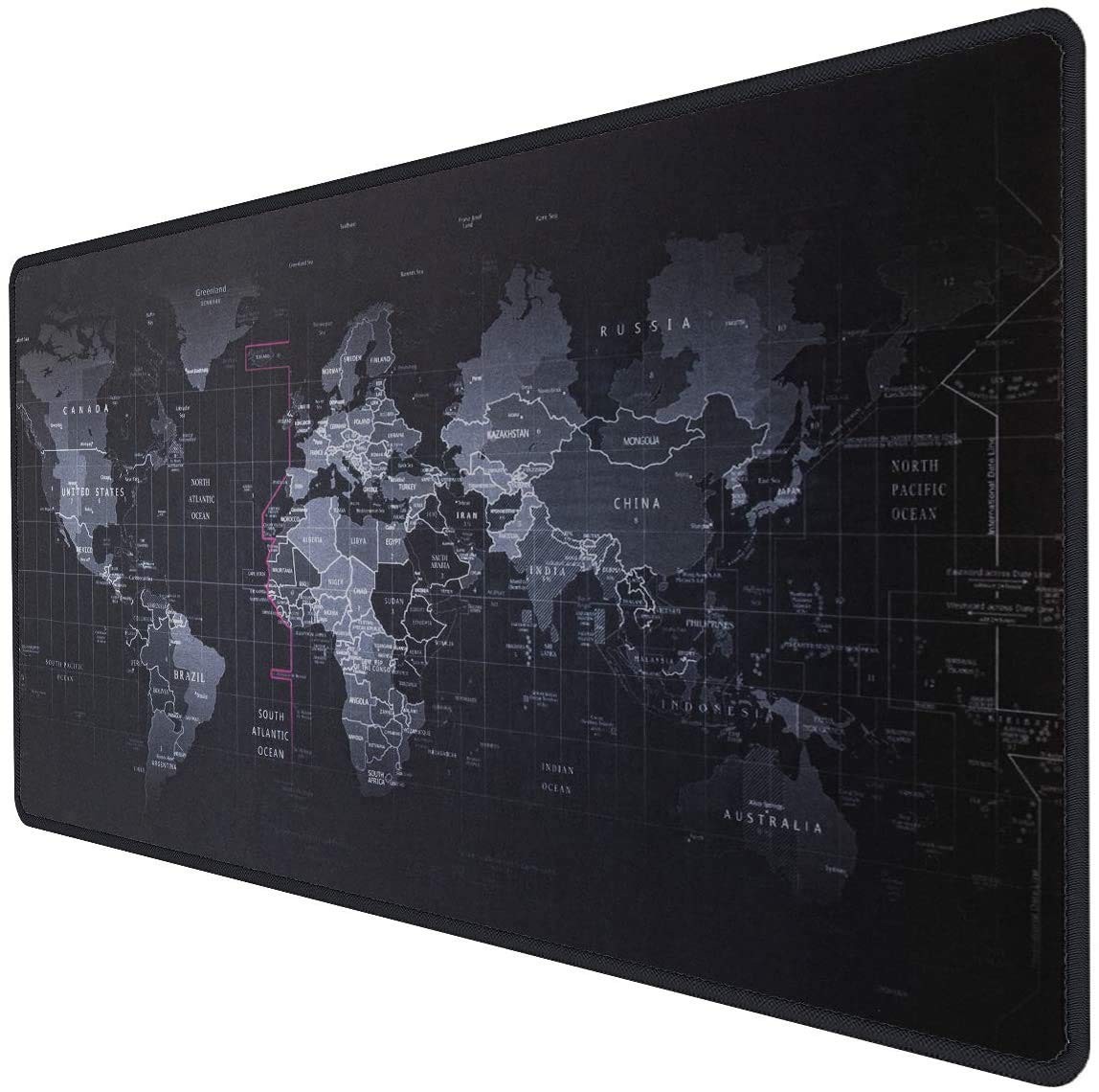 Large Gaming Mouse Map Pad Black Waterproof Desk Mat 31.50x11.81x0.08 Inch