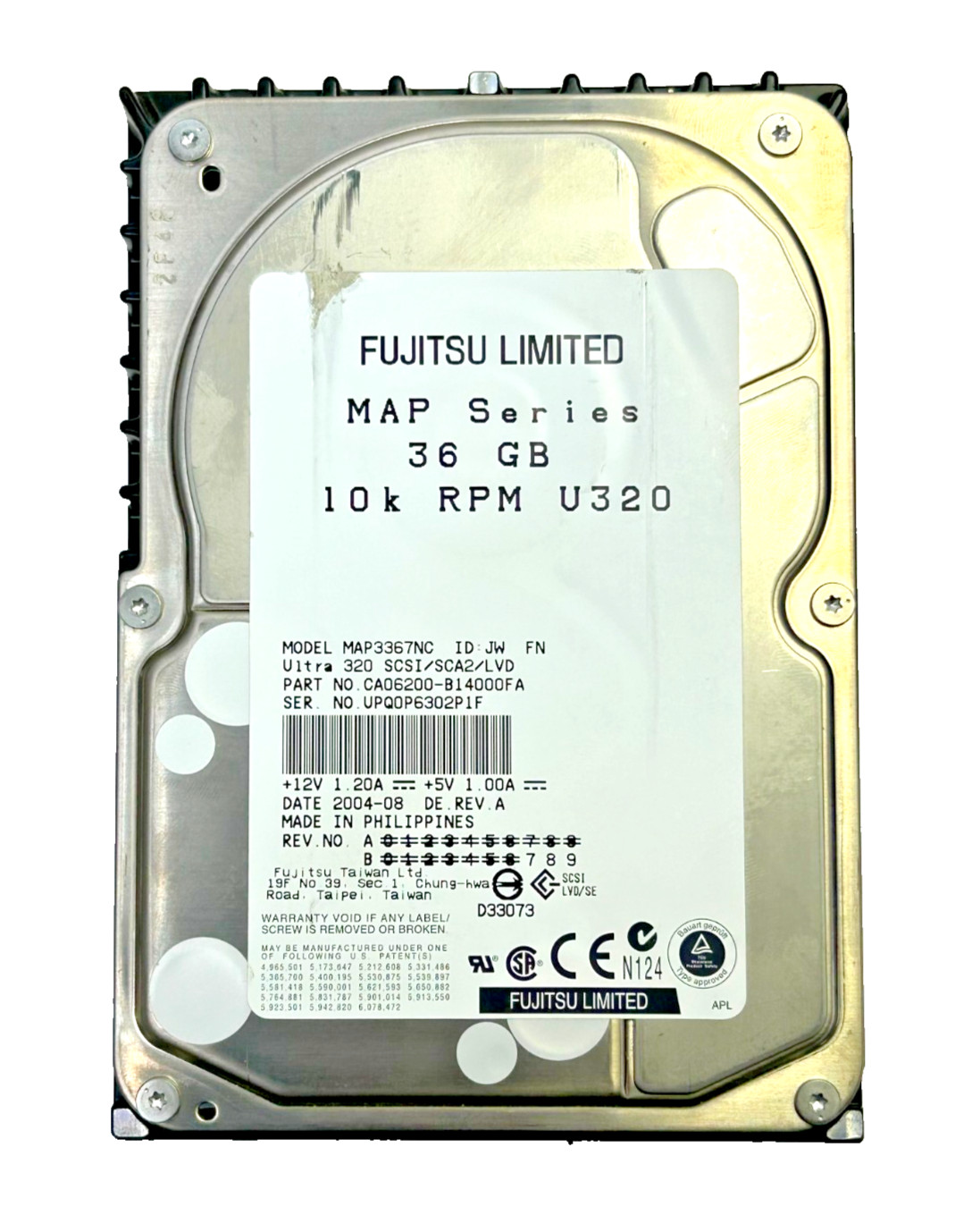 FUJITSU *LIMITED* DISK DRIVE, CA06200-B14000FA, MAP3367NC