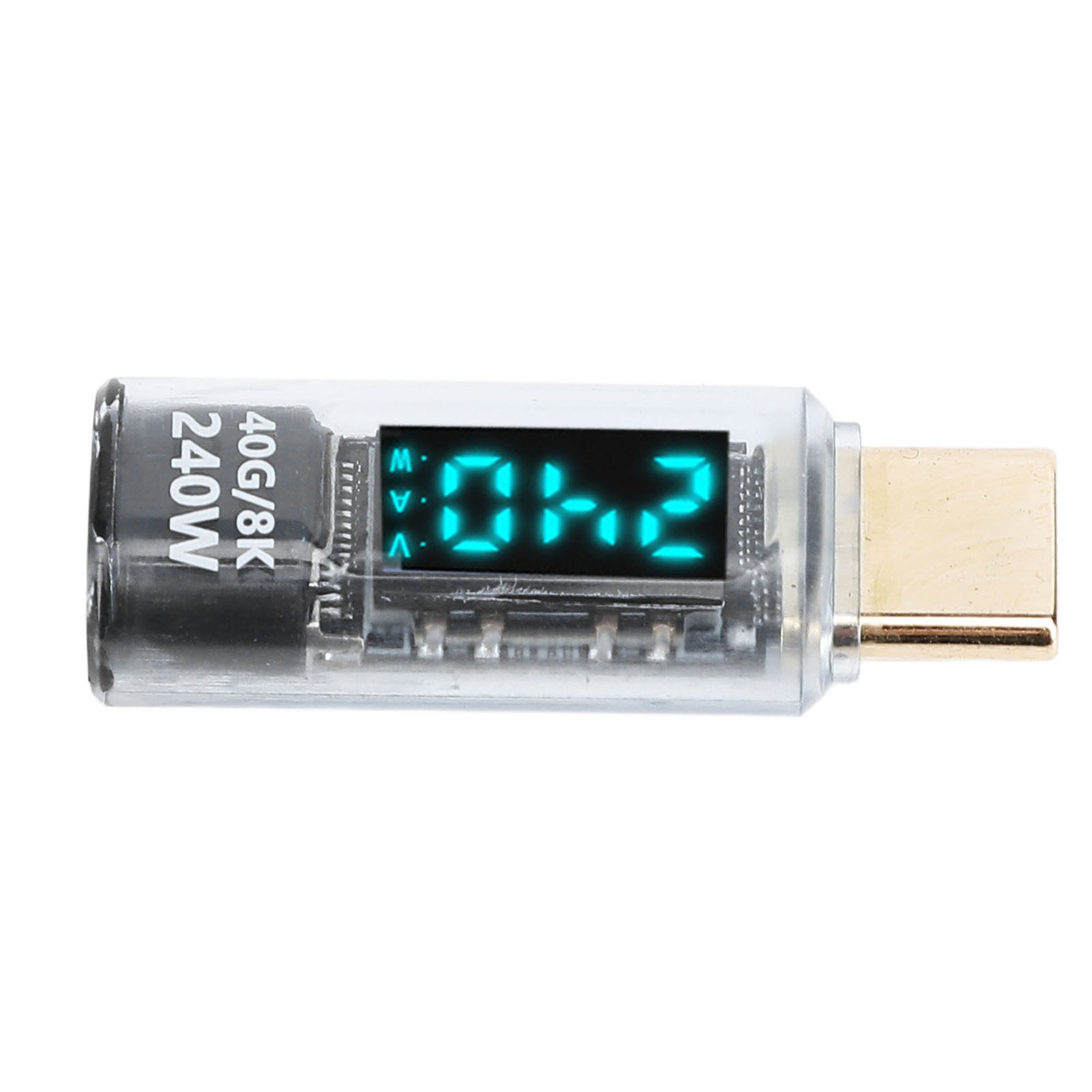 USB C Adapter Power Meter Tester PD 240W 8k 60Hz 40Gbps Transfer USB C Male To