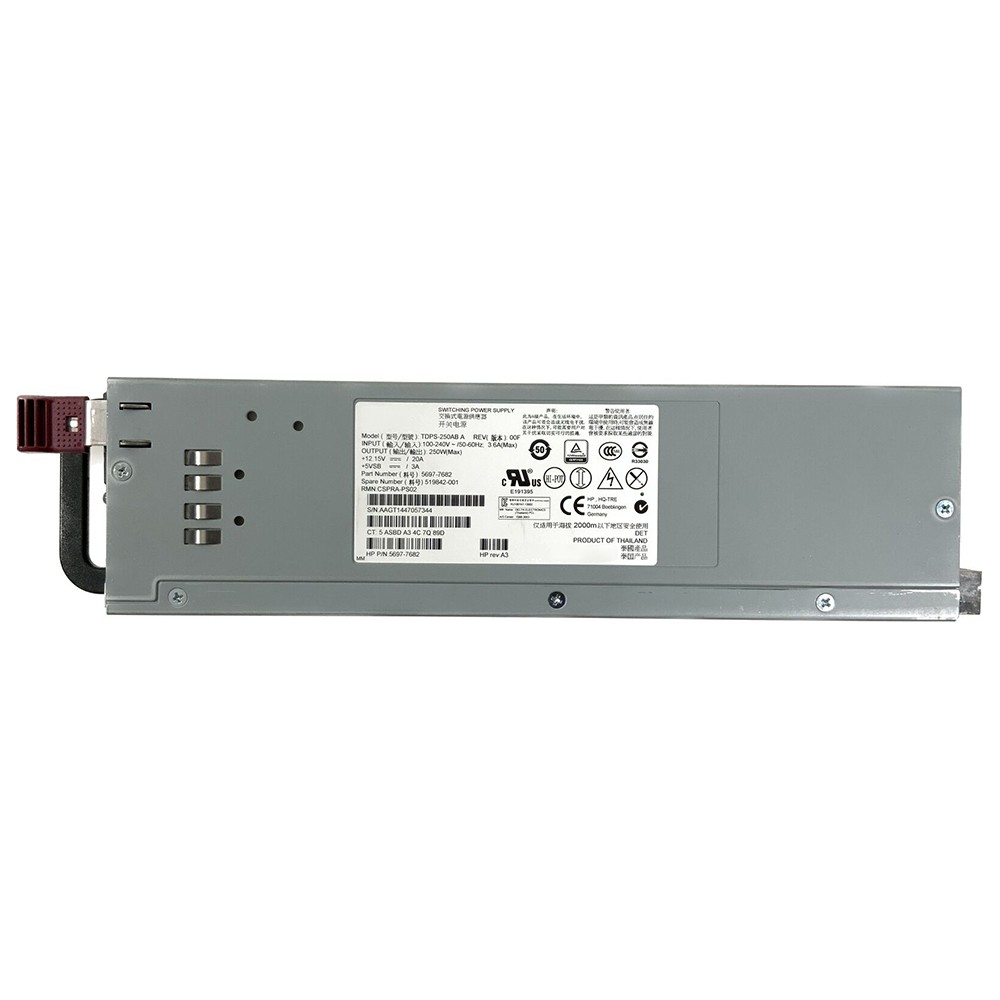 Server Power Supply TDPS-250AB A 5697-7682 519842-001 For HP P6500 EVA4400 P6300
