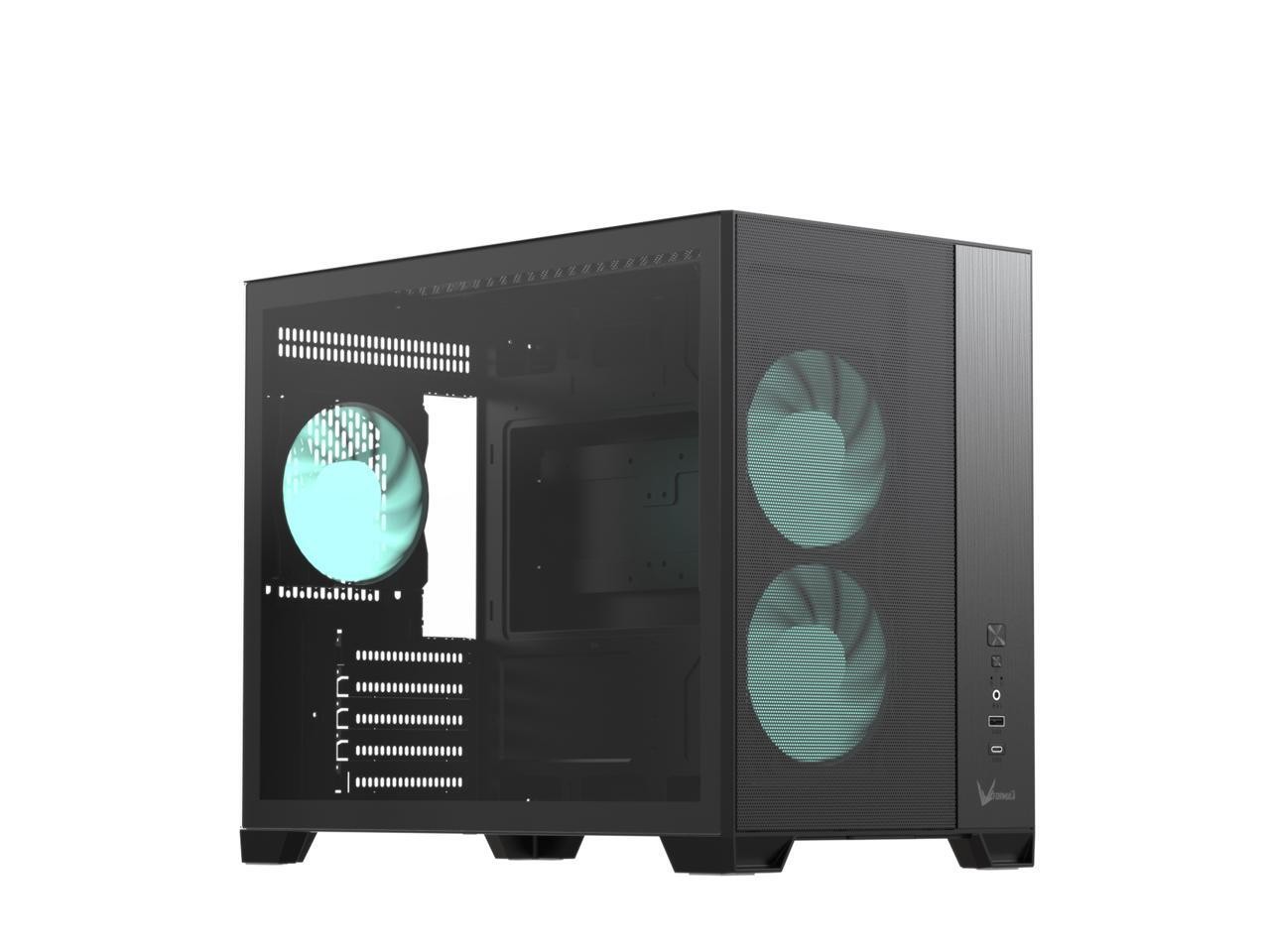 Formula V Line Air Mesh G6 Plus Mid-Tower PC Case, Front-Mounted PSU Compact Des