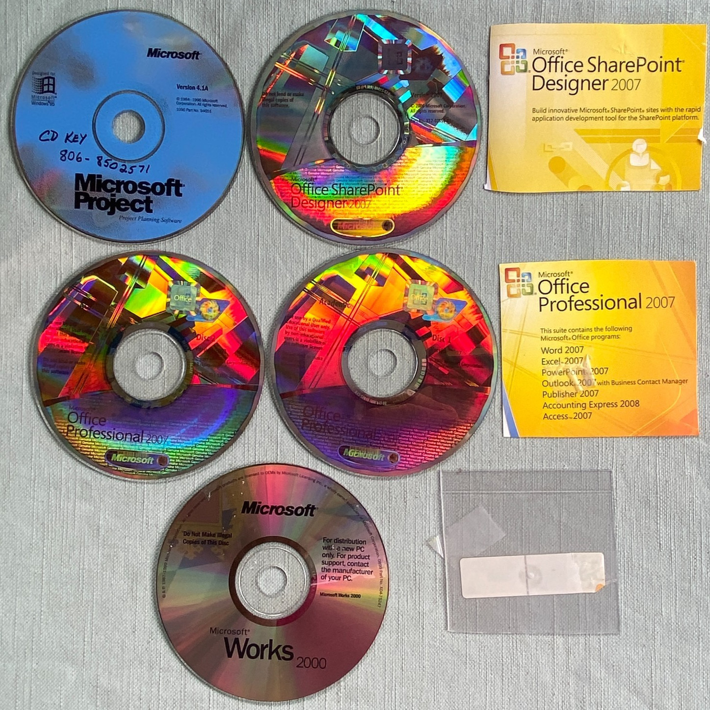 Microsoft PC CD Windows Software OS Office Professional 2007 Project Word Excel
