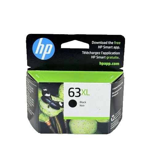 Genuine HP 63XL High Yield Black Ink Cartridge F6U64AN 03/2026- BRAND NEW