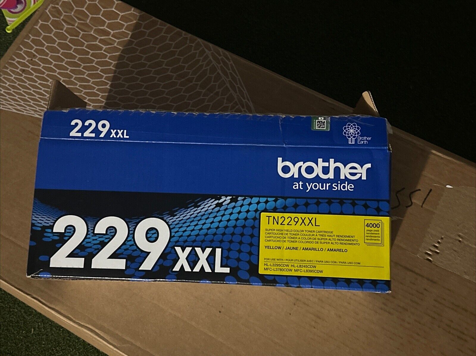 Brother Genuine TN229XXLY Yellow Super High Yield Printer Toner Cartridge