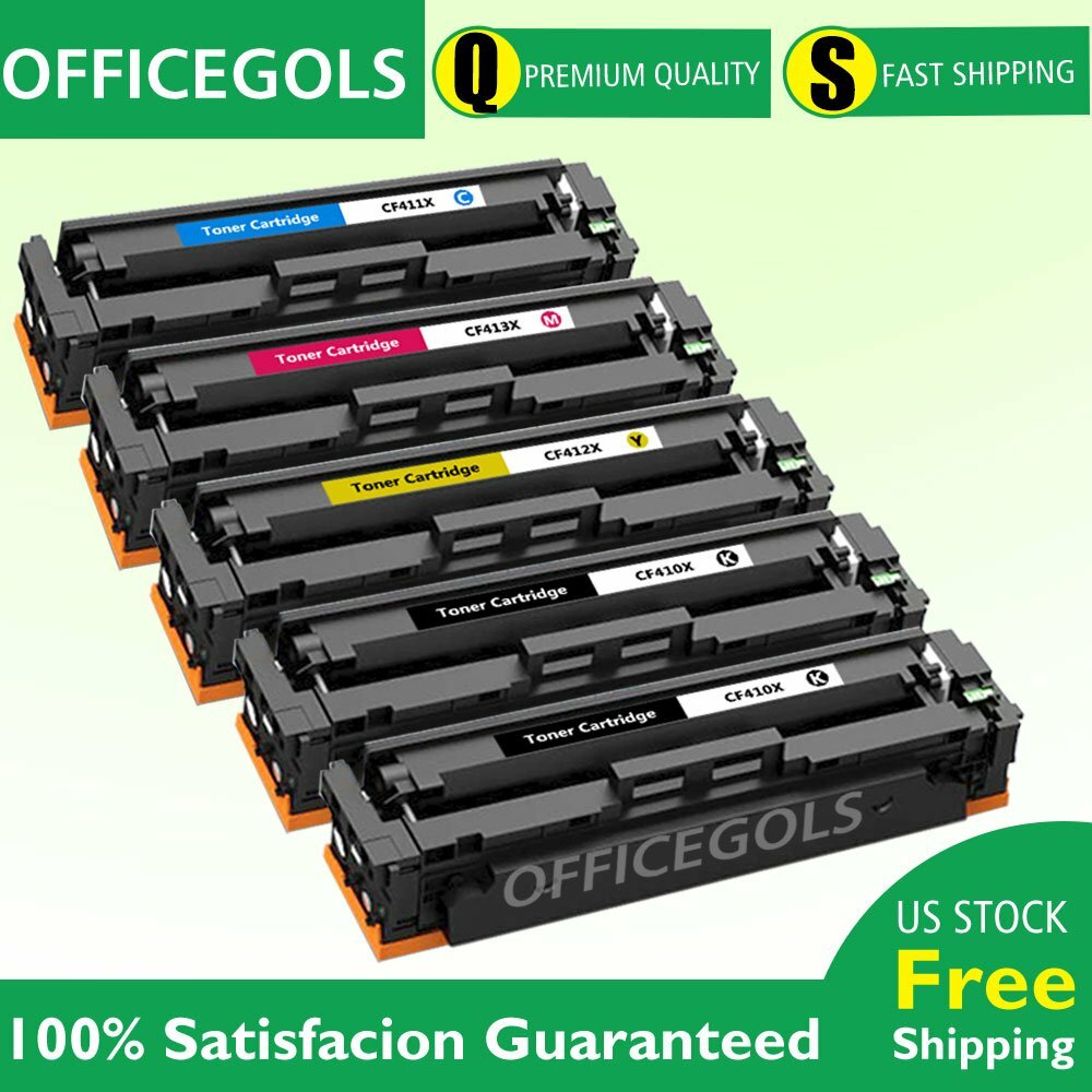 5PK CF410X-CF413X Color Set + Extra BK for HP M477fnw M452dw