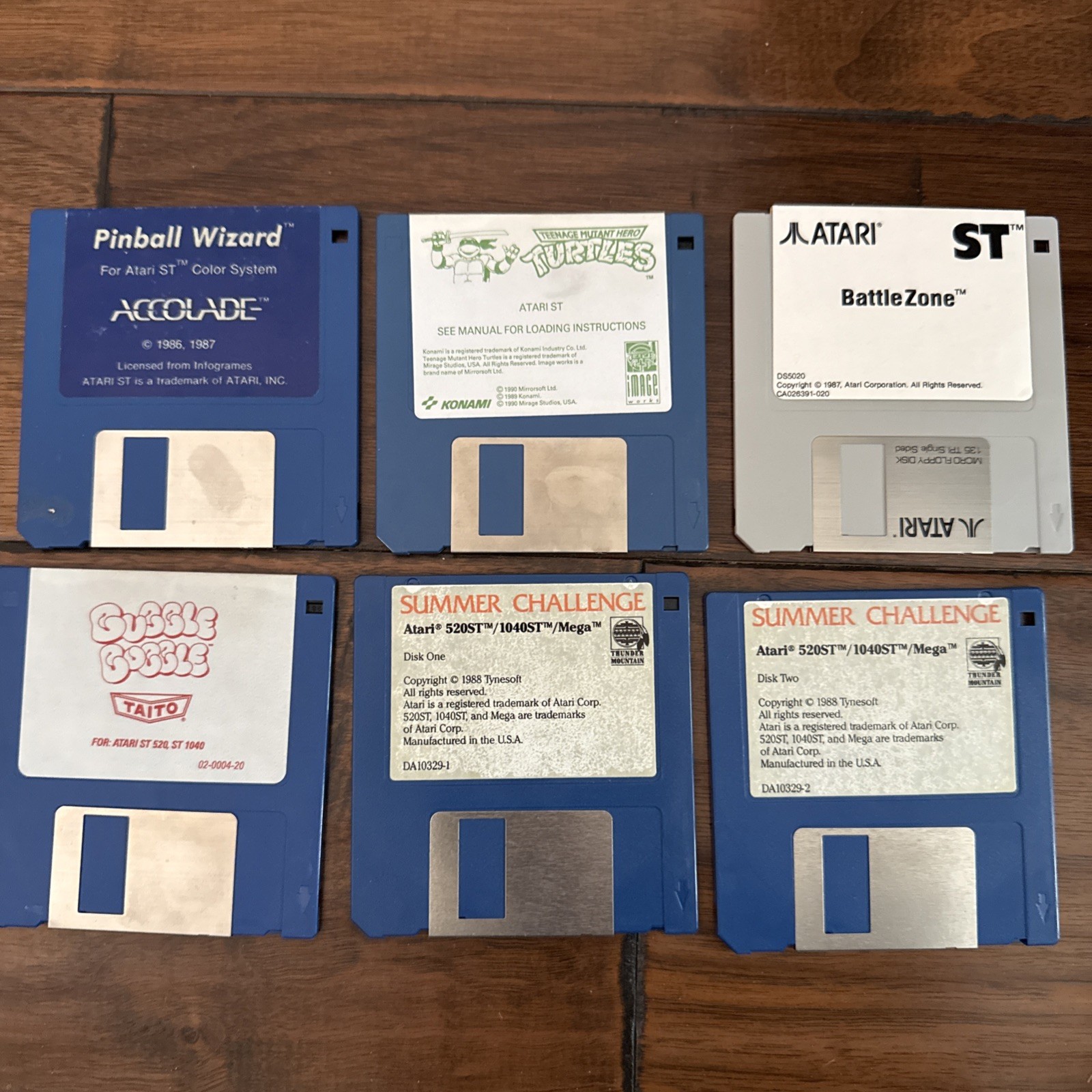 Atari ST Games LOT Battle Zone Teenage Ninja Turtles Bubble Bobble Pinball