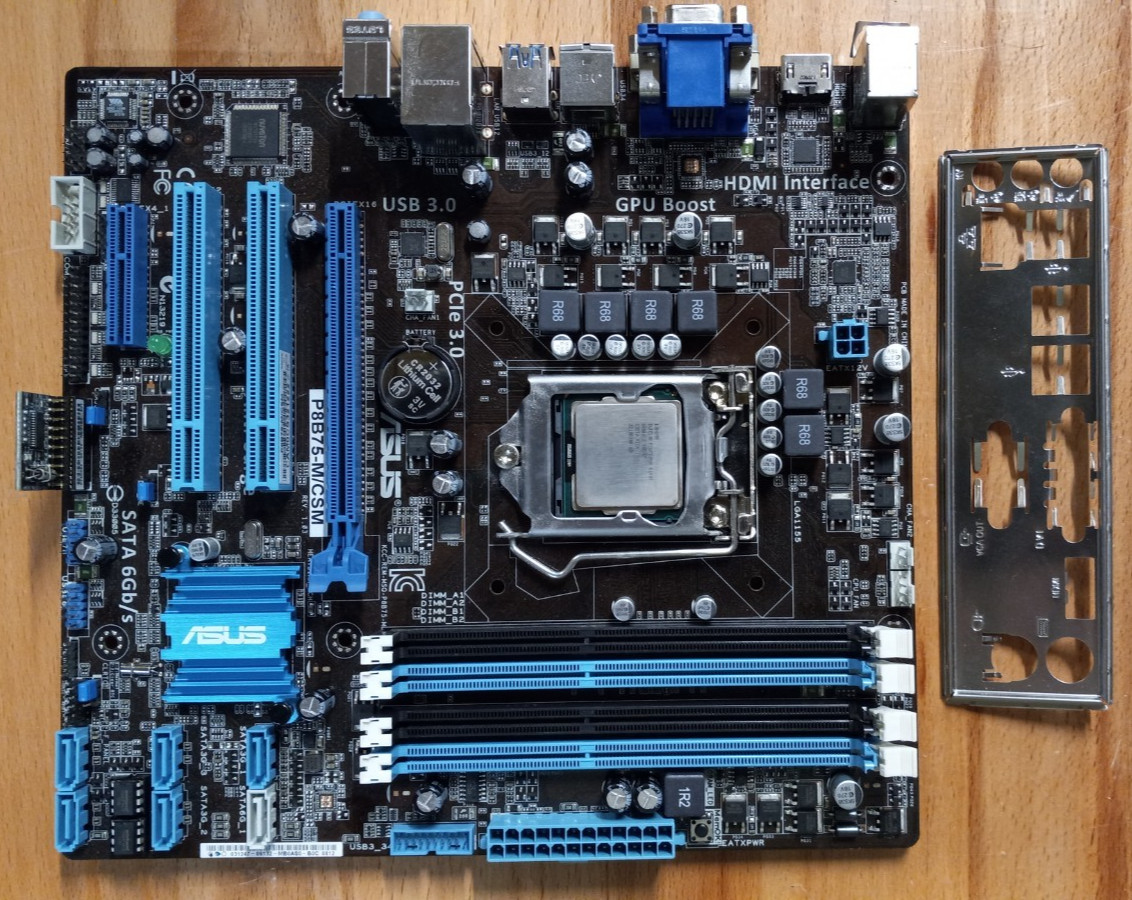 ASUS P8B75-M/CSM Motherboard Intel LGA1155 DDR3 w/ IO Shield & Pentium G640T