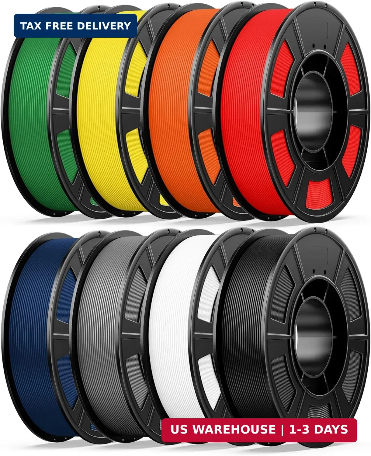 UJOY3D 8 Color Bundle Hyper PLA+ 3D Printer Filament, Multicolor PLA+ Filament 1