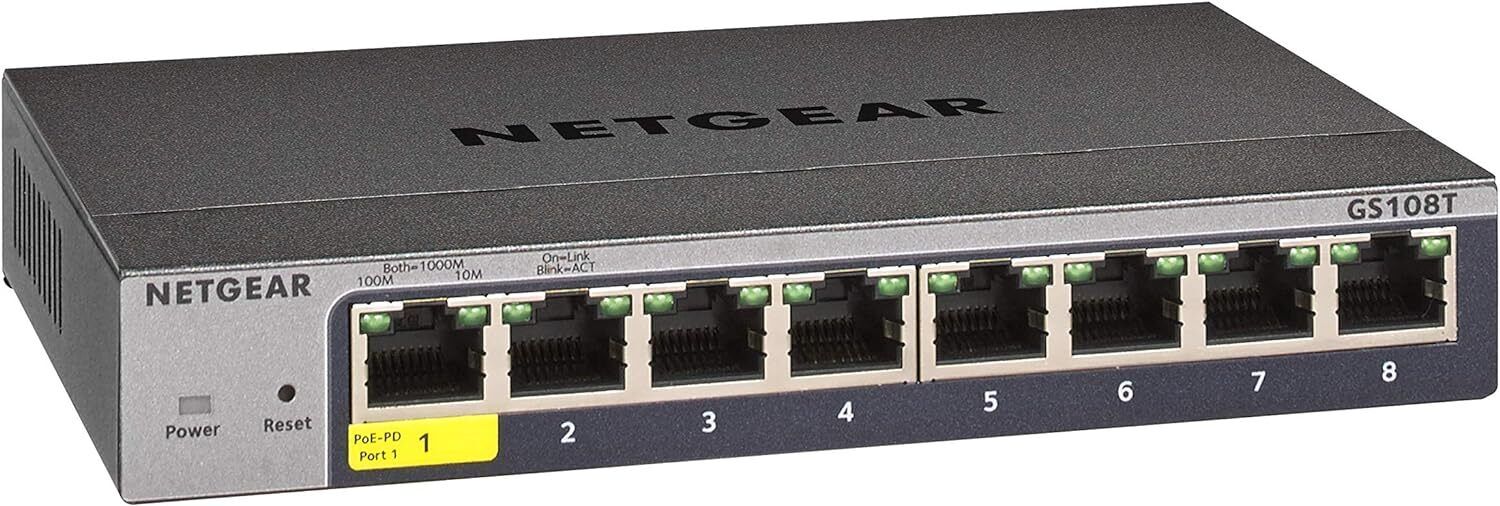 NETGEAR 8-Port Gigabit Ethernet Smart Switch (GS108T)