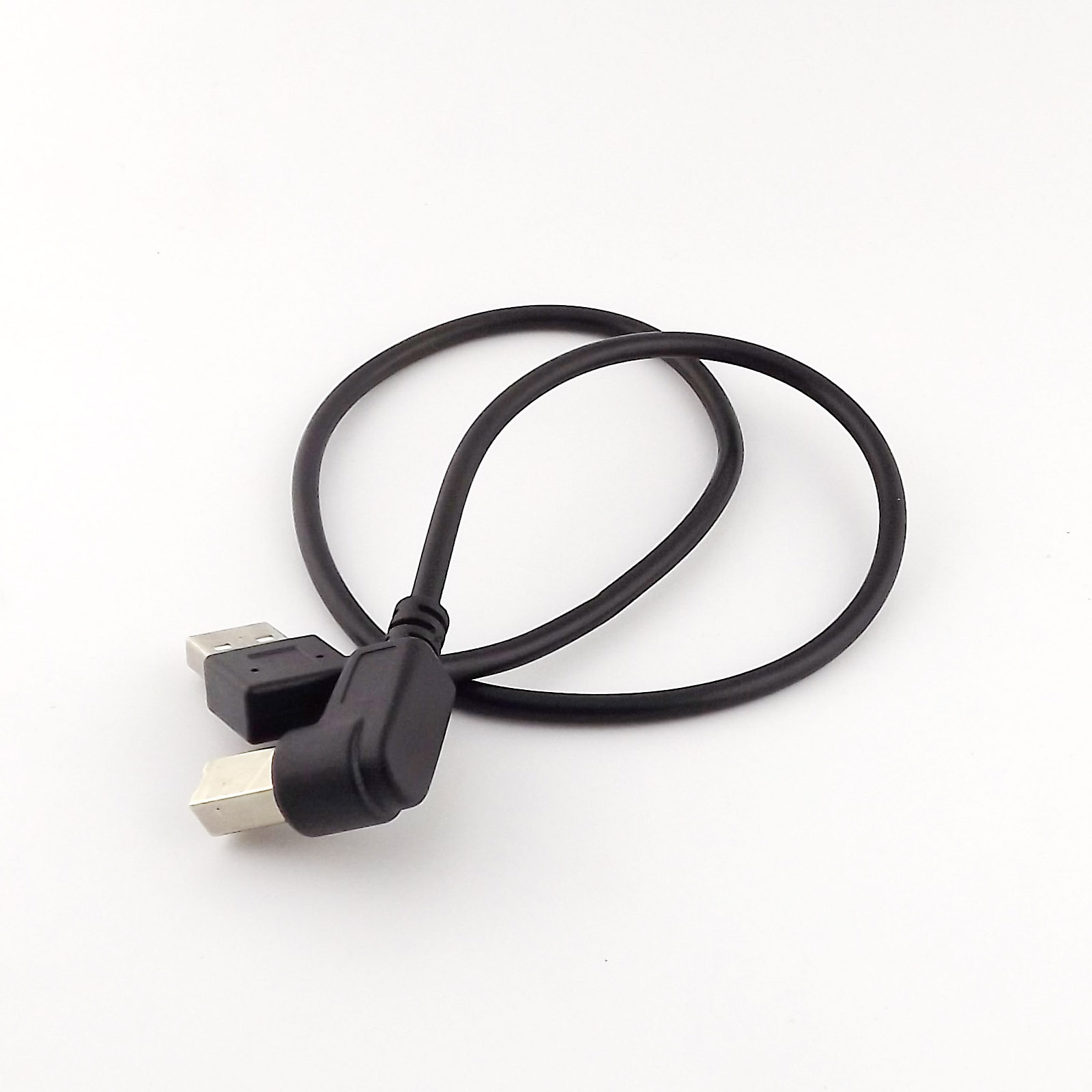USB 2.0 A Male Left Angle To B Male Right Angle 90° Printer Scanner Cable 50cm
