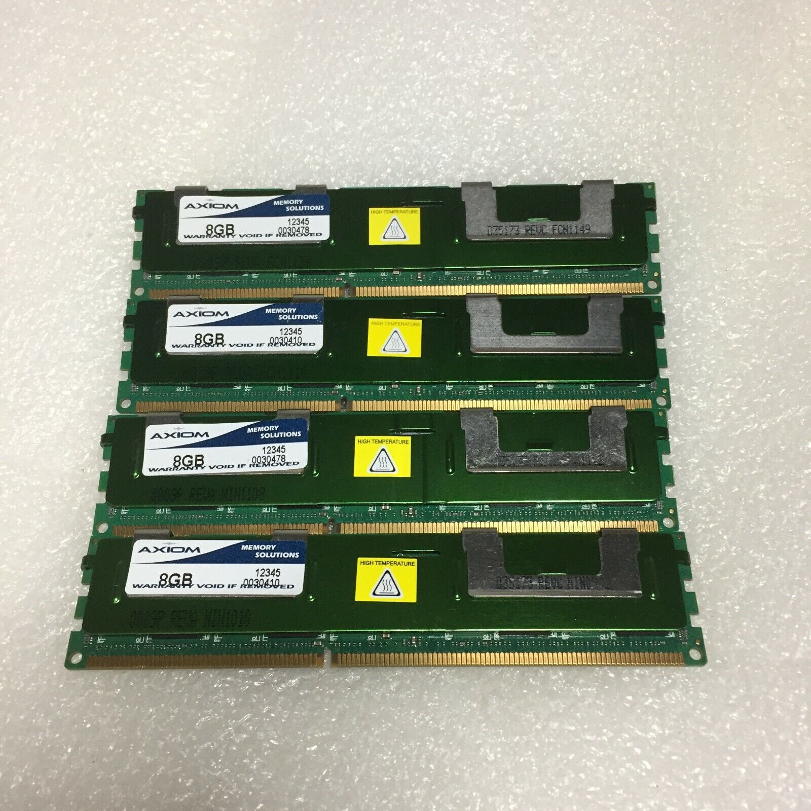  Lot of 4 32GB AXIOM 12345 8GB SERVER MEMORY DIMM DDR3 PC3-10600 REG FREE S/H