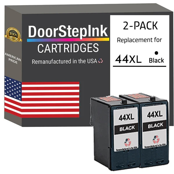 DoorStepInk Compatible Ink Cartridge for Lexmark 44XL Twin Black-USA