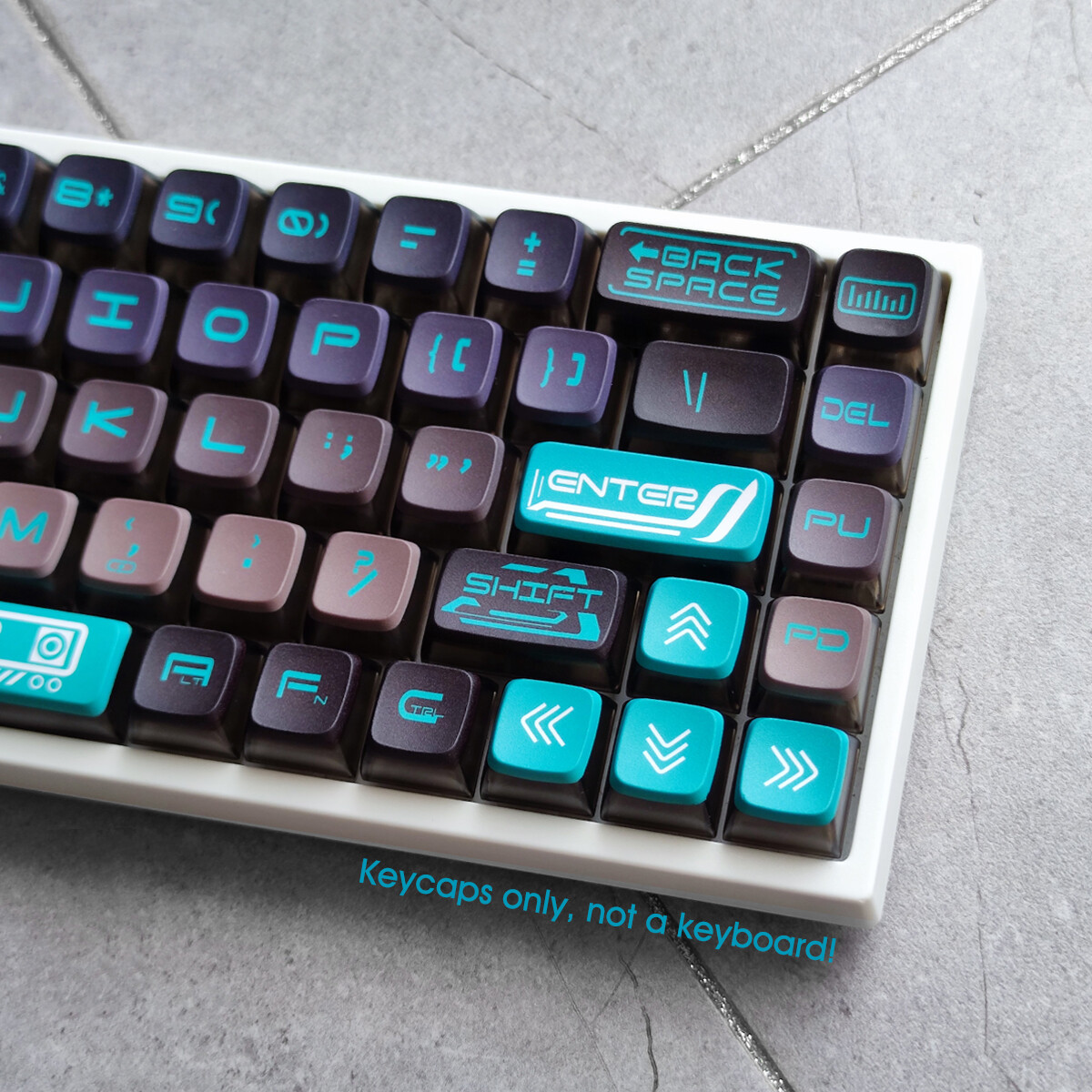 Gray Cyan Technological Keycap set PBT Pudding 126key for MX Mechancial Keyboard